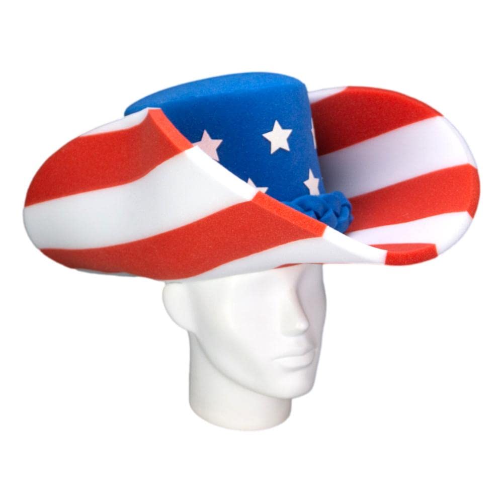 USA Giant Cowboy Hat for Men - Handmade Foam Party Hat with 40 Gallon Design - Custom Cowboy Party Favors for Crazy Hat Day & 4th of July Celebrations - Perfect for Western Themed Parties, Costume Events and Country Music Festivals