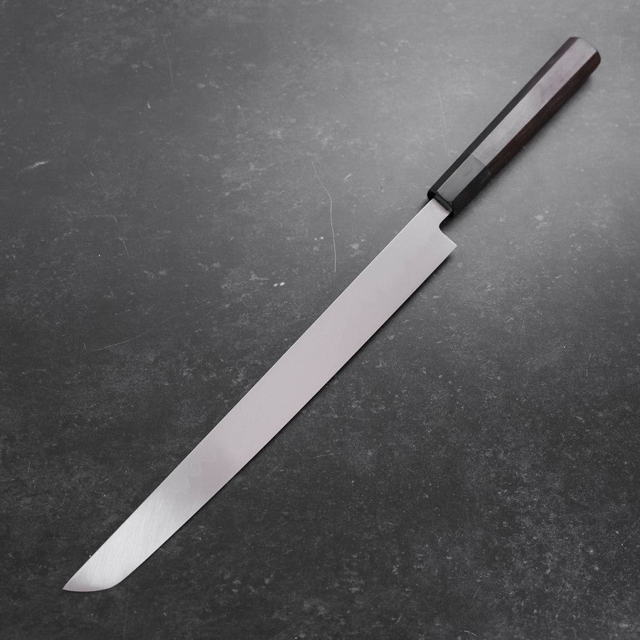 Premium Sakimaru Takohiki Knife - White Steel #2 Honyaki Blade with Buffalo Horn & Ebony Handle - 300mm Japanese Sushi & Sashimi Chef Knife for Professional Kitchen & Home Cooking