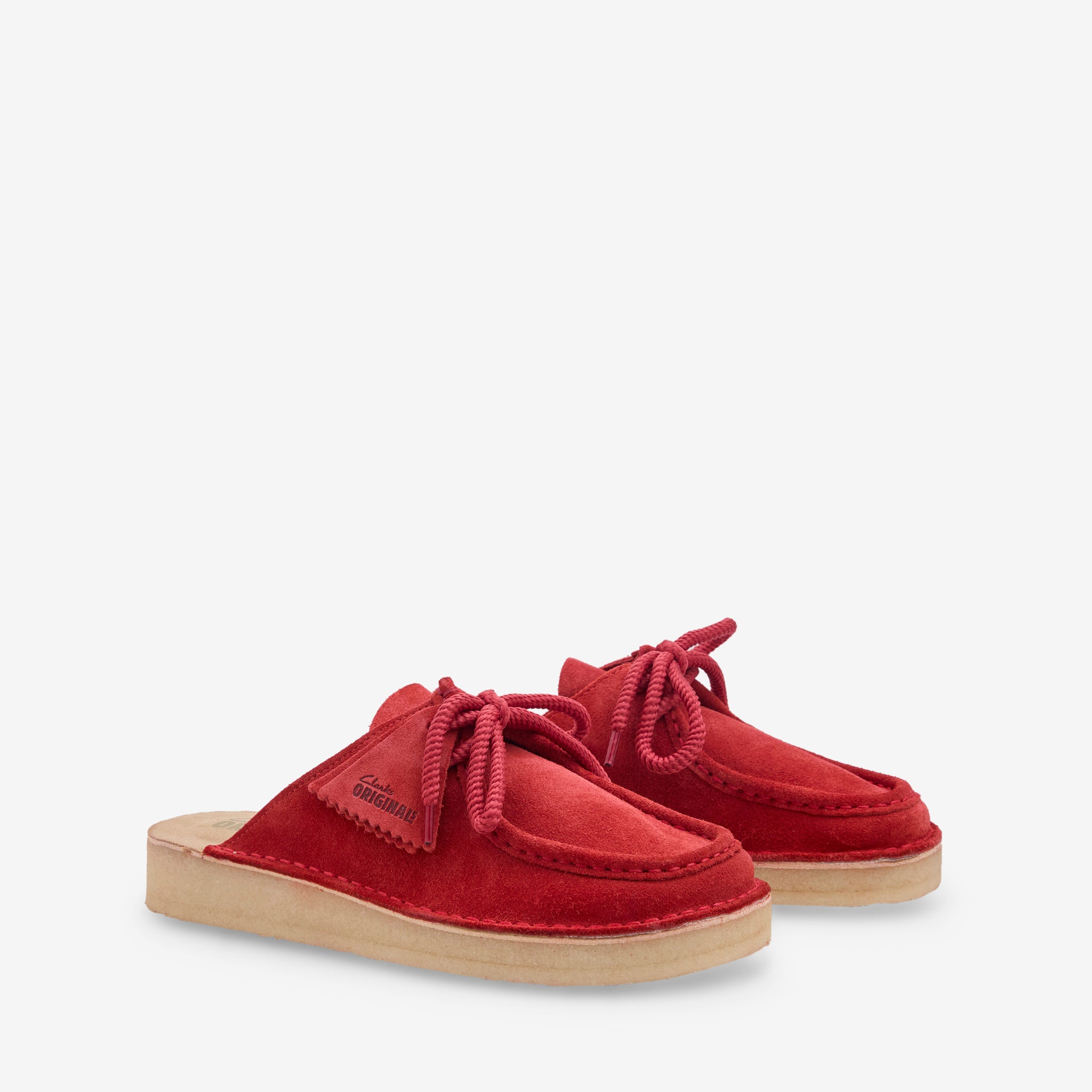 Women's Red Suede Desert Nomad Mule Sandals - Comfortable Bohemian Style Shoes for Summer Outfits & Beach Vacations