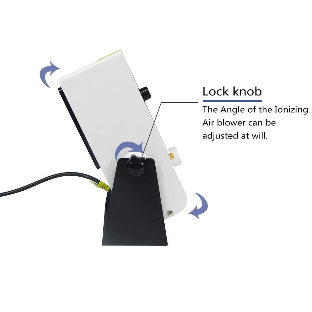 YuchenGTech Ionizing Air Blower - ESD Ionizer Fan for Static Elimination | 110V Desktop Anti-Static Ionizer | Perfect for Electronics Workbench, PCB Assembly & Cleanroom Environments