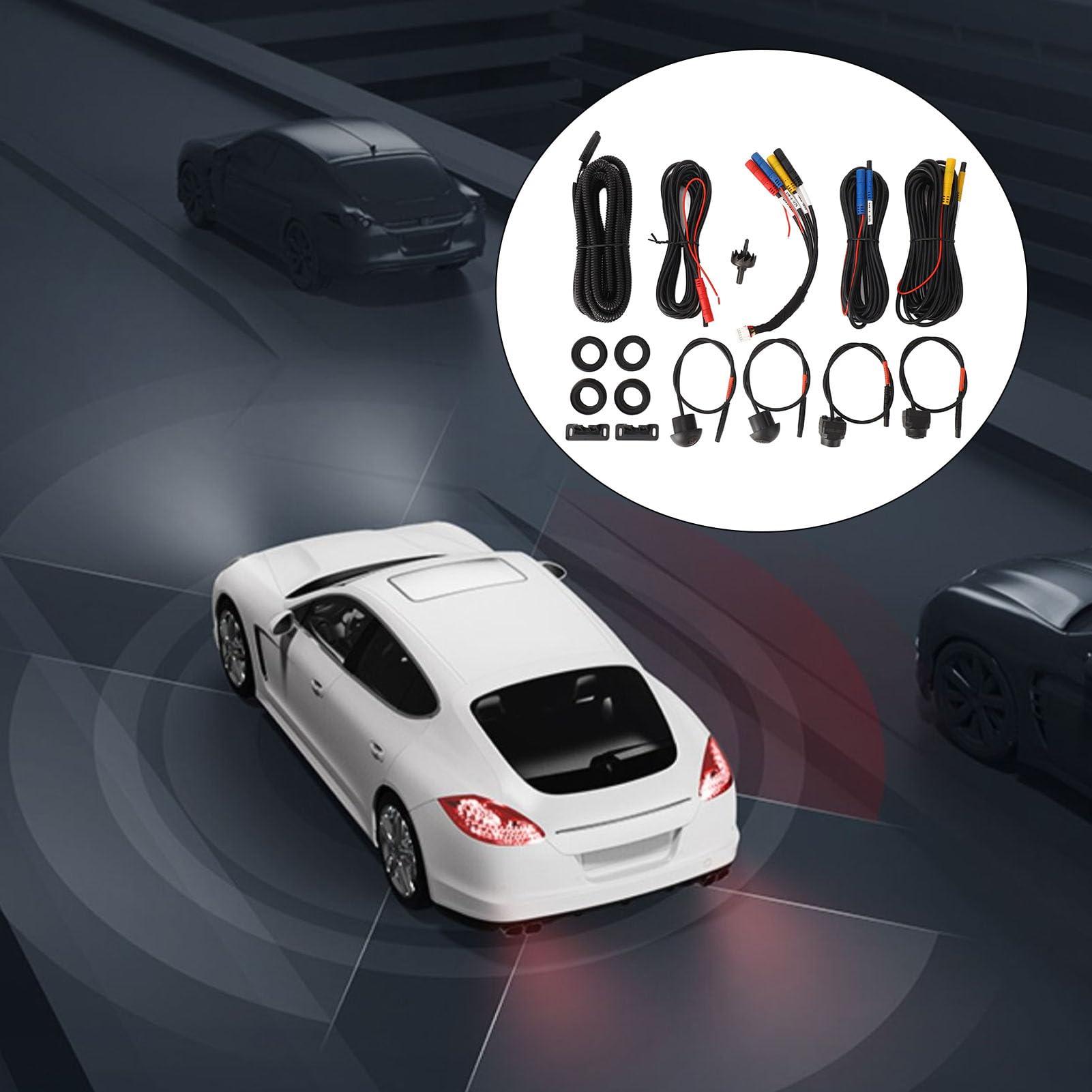 360° Surround View Backup Camera System - 720P/1080P AHD Night Vision, 4-Way IP68 Waterproof Dash Cam for Android Auto | Perfect for Parking Assistance & Blind Spot Monitoring in Trucks, SUVs, and RVs