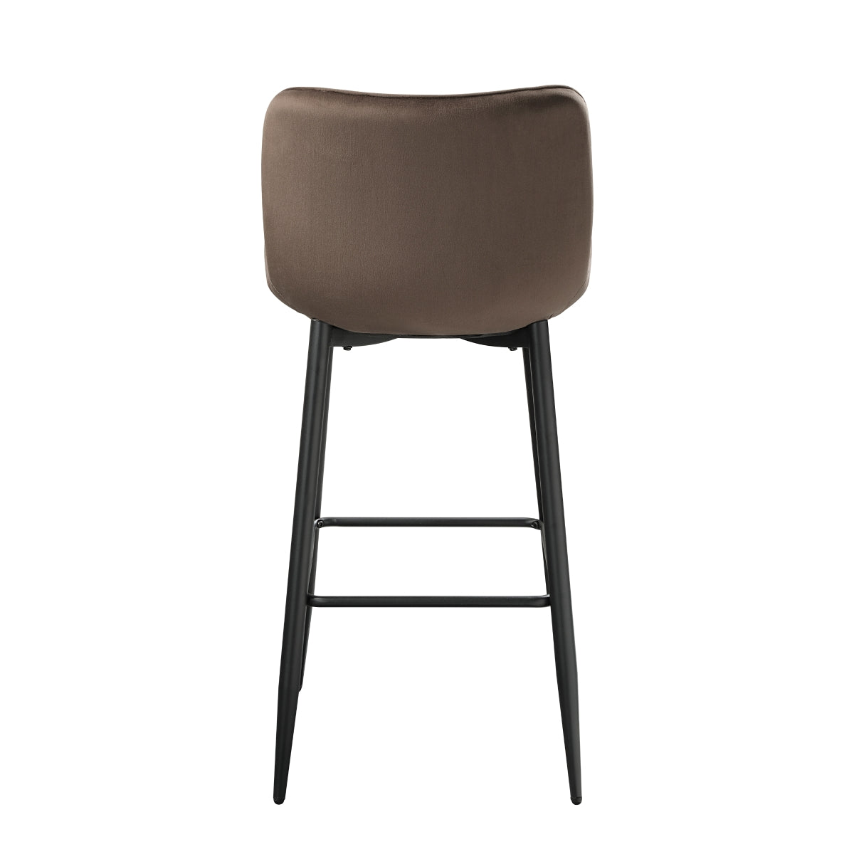 Luxury Brown Velvet Quilted Bar Stools Set of 2 - 29