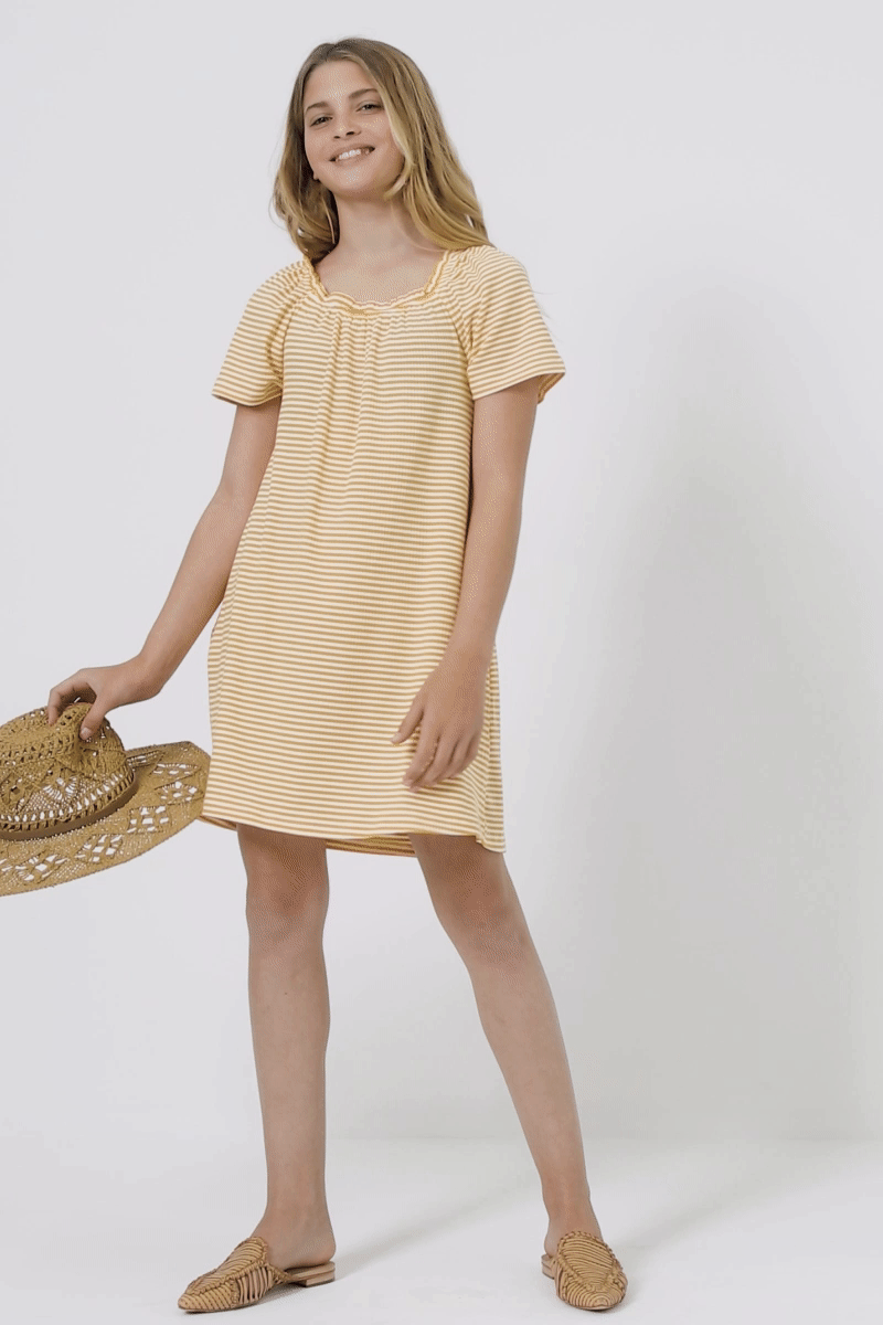 Textured Ribbed Stripe Off Shoulder Knit Dress for Women - Casual Summer Party & Beach Wear - Elegant Bodycon Midi Dress for Date Night & Vacation