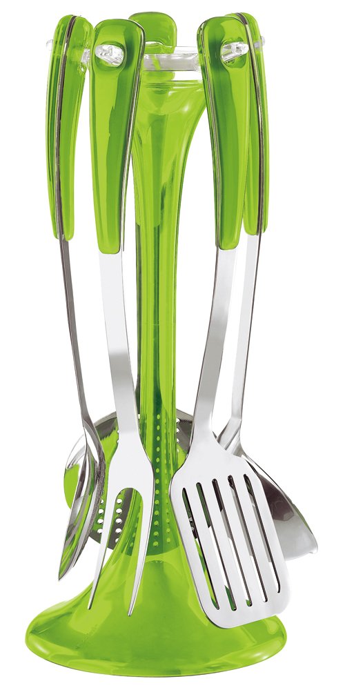 Guzzini GU-2328.00-44 Latina 15.7-Inch Green Kitchen Utensil Set - Premium Cooking Tools for Pasta, Salad & Baking - Ideal for Home Chefs & Italian Cuisine Lovers
