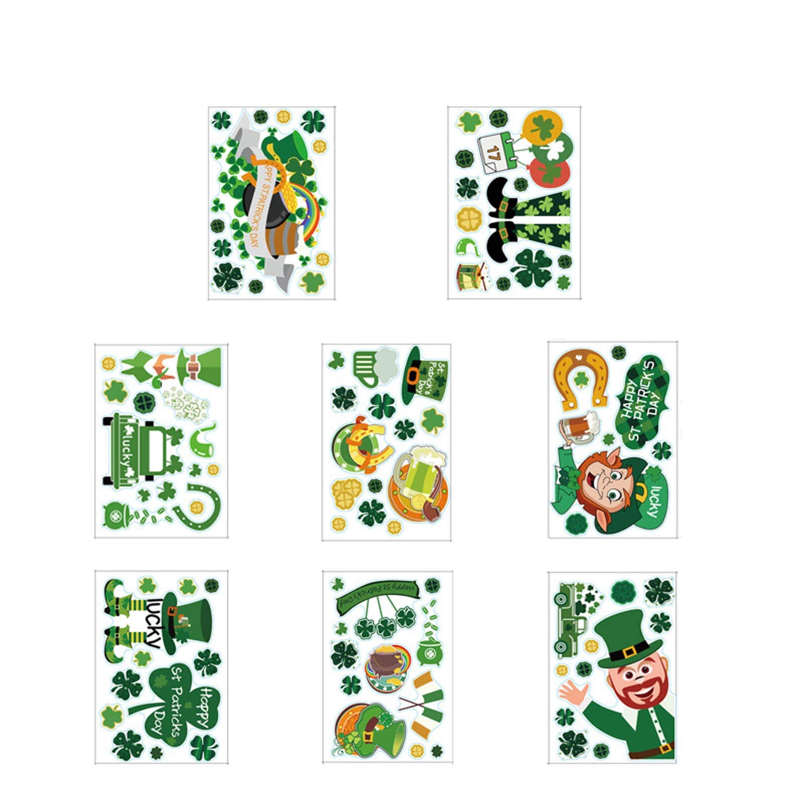 St. Patrick's Day Wall Stickers Set - Irish Themed Window & Wall Decals for Home Decor, Living Room, Party & Holiday Celebration