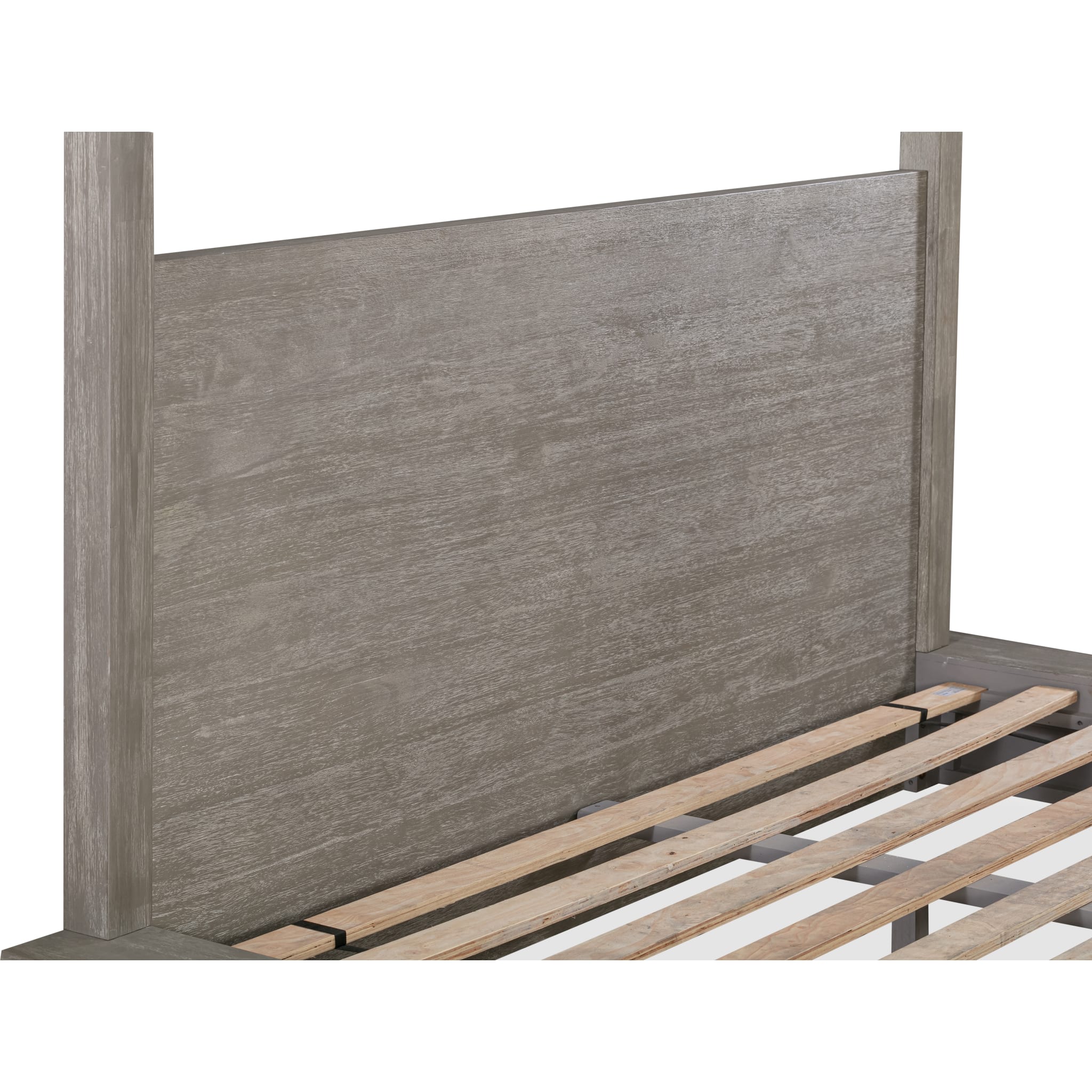 Melbourne Wood Canopy Bed in Mineral Finish - Queen Size Solid Wood Bed Frame with Headboard for Bedroom, Guest Room & Master Suite