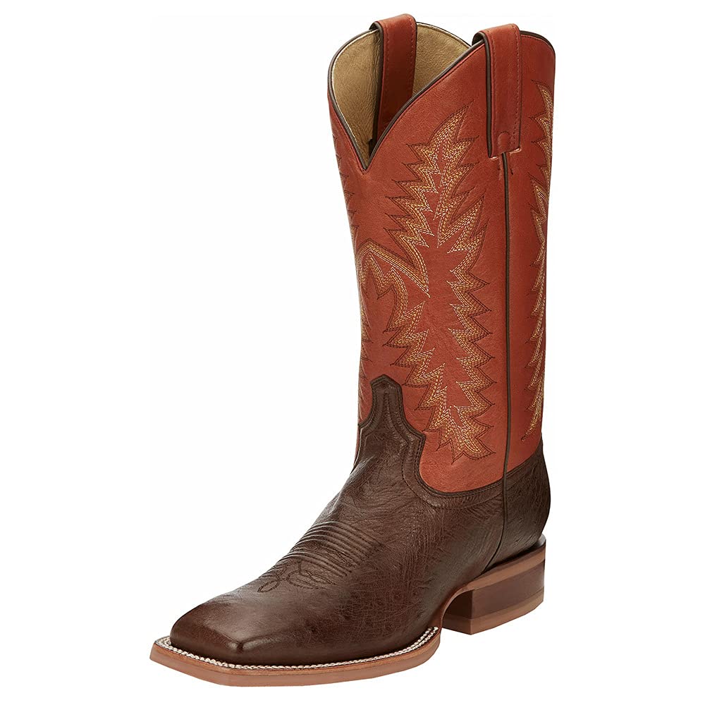 Justin Men's Mclane Western Boots - Wide Square Toe Cowboy Boots for Men - Comfortable & Durable Work Boots for Riding, Ranch Work & Outdoor Activities