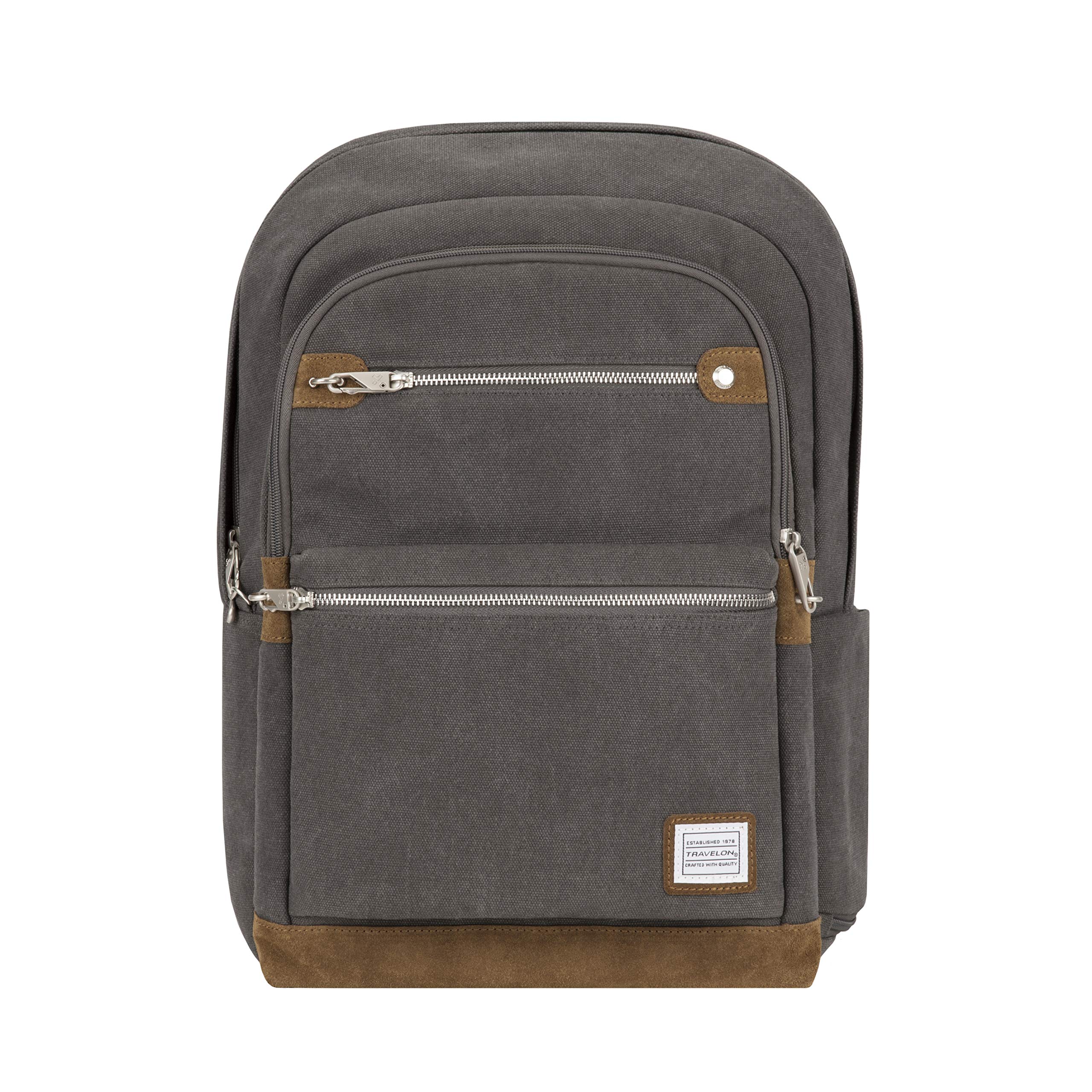 Travelon Anti-Theft Heritage Backpack - Secure & Stylish Travel Backpack for Men & Women | Water-Resistant, RFID Blocking, Theft-Proof Design | Perfect for Commuting, Air Travel & Urban Exploration