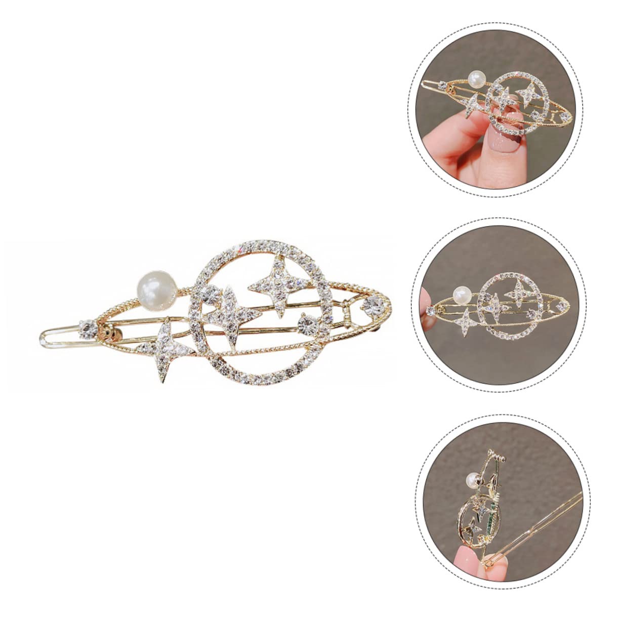 FOMIYES 6-Pack Star Hair Clips for Women & Girls - Glitter Crystal Barrettes, Hairpins & Hair Accessories for Parties, Weddings & Everyday Styling