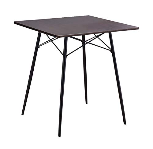 Kings Brand 5-Piece Dining Set - Modern Black/Walnut Wood Kitchen Table & Chairs Set - Perfect for Small Spaces, Breakfast Nook & Family Meals