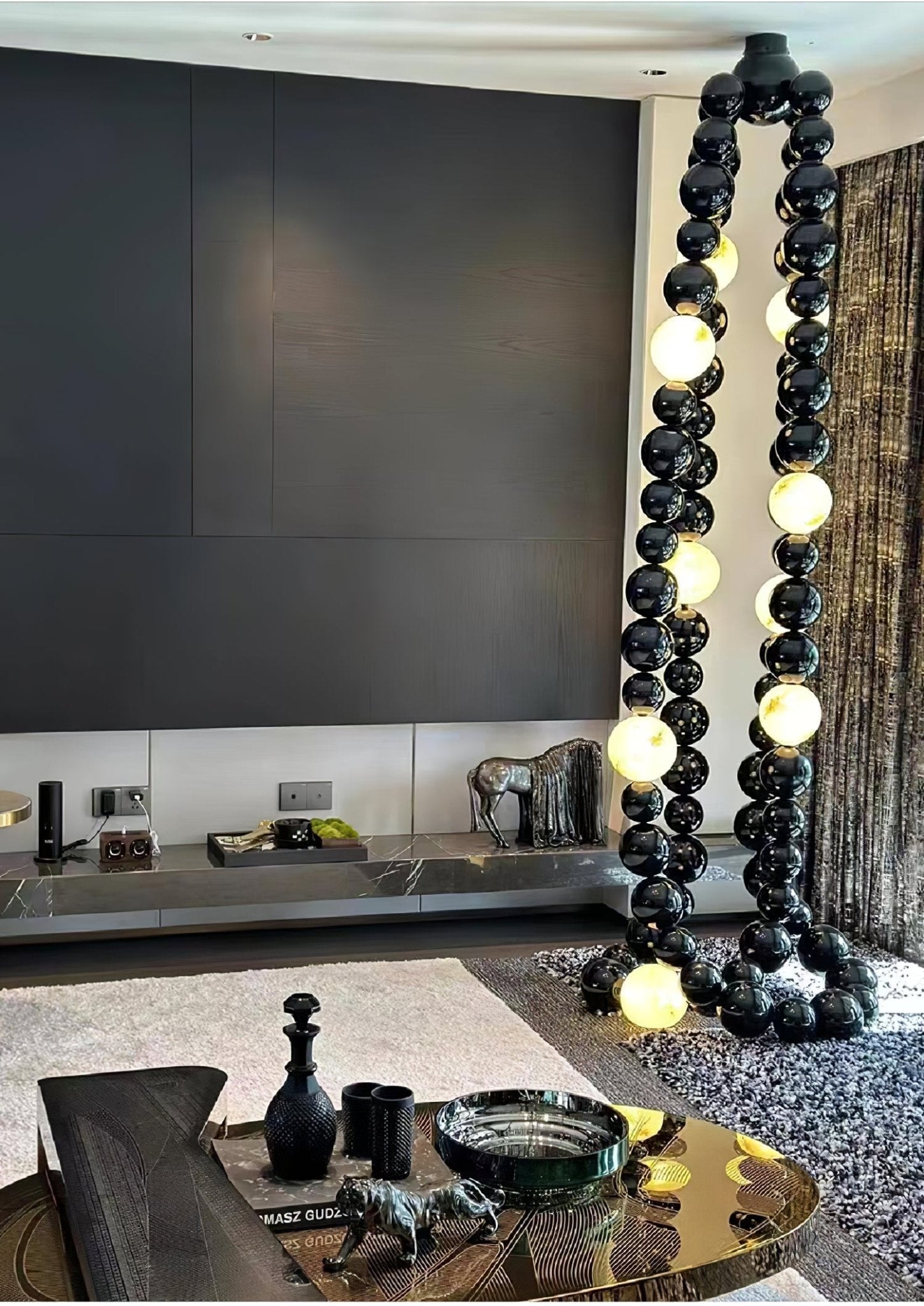 Cosmic Beads Chandelier - Elegant Bohemian Crystal Glass Bead Ceiling Light Fixture for Living Room, Bedroom, Dining Room Decor | Perfect for Home, Wedding, Party & Event Lighting