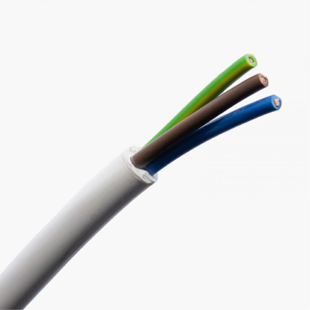 0.75mm 2 Core + Earth Grey Flexible Cable (500m Drum) - Ideal for Home Wiring, DIY Projects, and Electrical Installations