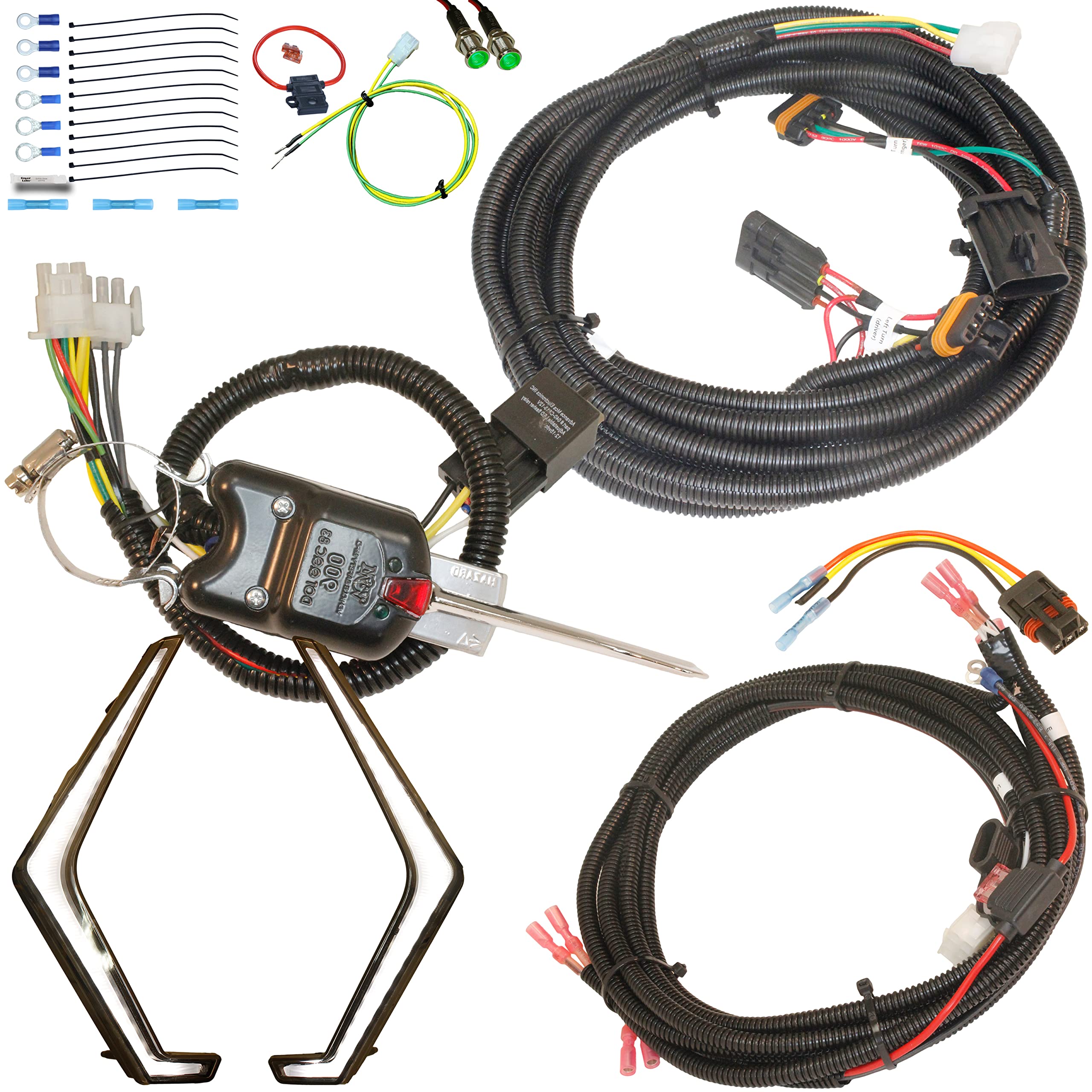 Street Legal Turn Signal Kit with Fang Lights & Black Lever Column Switch for 19-23 Polaris RZR XP 1000/Turbo/Turbo S & 21+ Trail Models - Plug & Play Installation for Off-Road Adventures & Safe Night Riding