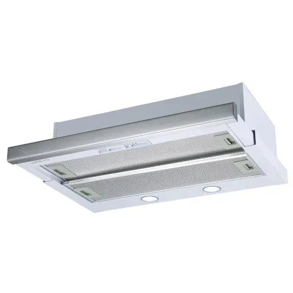 Beko BRH60TW 60cm Stainless Steel Telescopic Range Hood - Powerful Kitchen Ventilation for Smoke & Odor Removal - Perfect for Modern Home Cooking