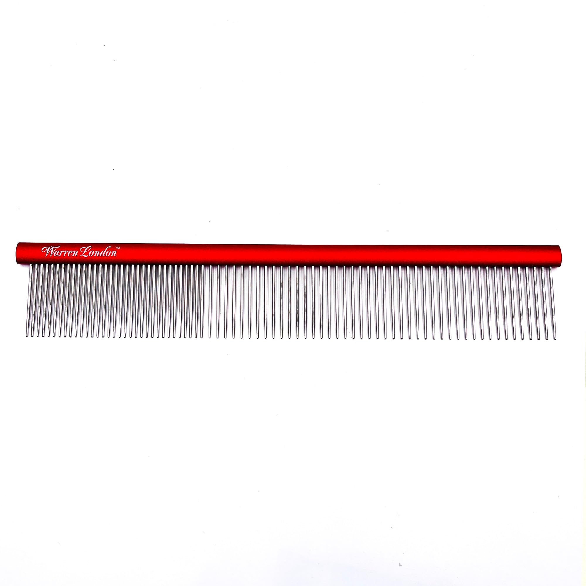 Warren London Detangling Comb for Dogs - 10 Inch Pet Grooming Brush for Small, Medium & Large Dogs | Ergonomic Design for Comfort & Durability | Deshedding Tool for Cats & Dogs | Perfect for Home Grooming & Professional Pet Care