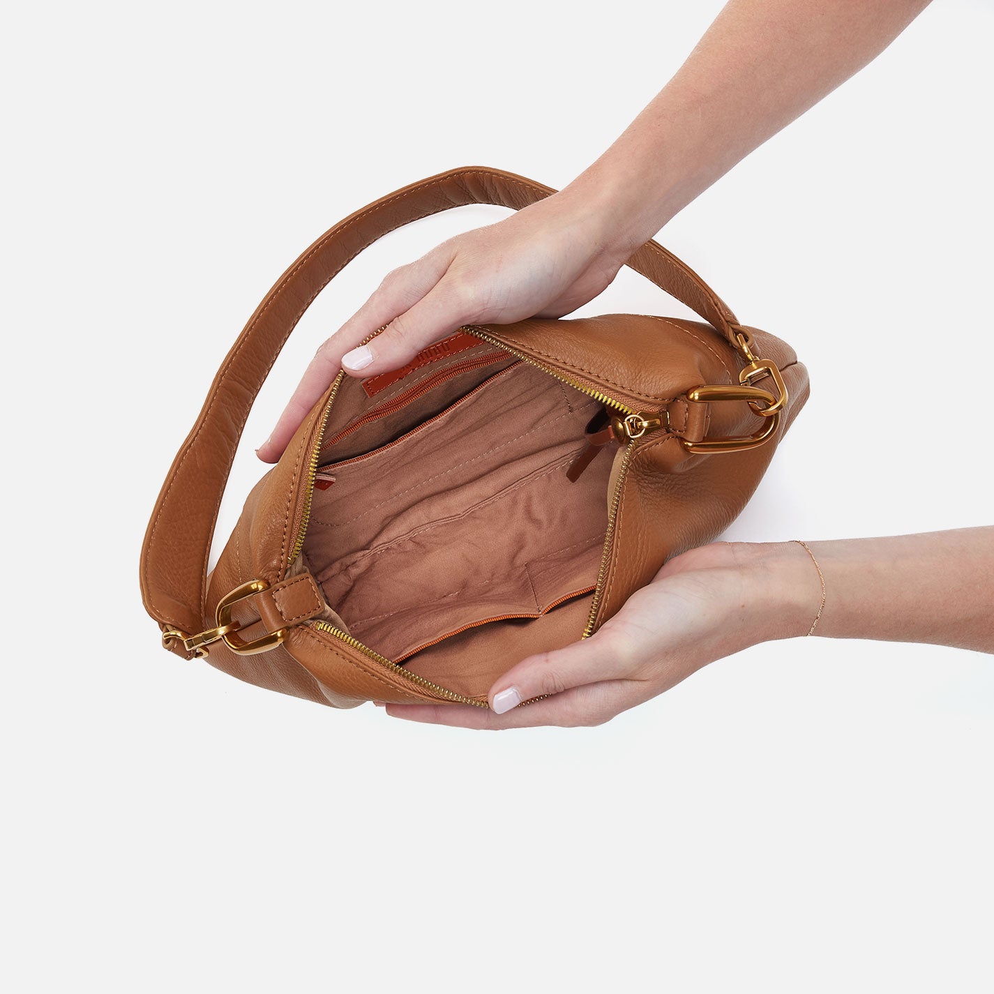 Premium Pebbled Leather Shoulder Bag in Warm Honey - Stylish & Durable Crossbody Purse for Women, Work, Travel & Everyday Use
