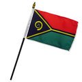 4x6 Inch Vanuatu Miniature Desk Flag - Small Stick Flag for Office Decor, School Projects, and International Events | Perfect for Desks, Parties, and Collectors