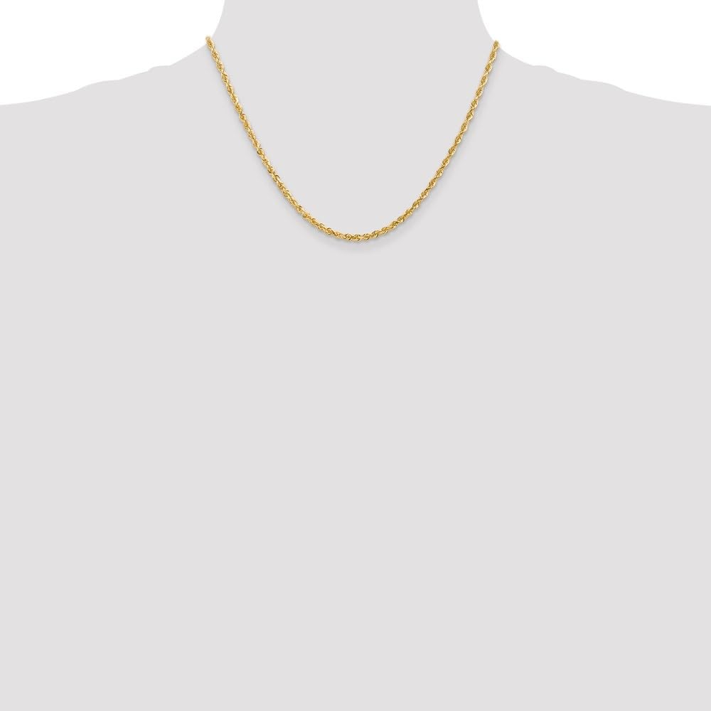 14K Yellow Gold 3.0mm Quadruple Rope Chain Necklace for Men & Women - Durable & Stylish Jewelry for Everyday Wear, Gifts & Special Occasions