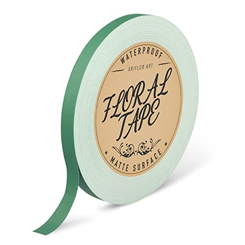 ARIFLOR Floral Tape - 0.5 Inch Wide x 180 FT Long Matte Flower Wrap Adhesive Tape for Bouquet Stem Wrapping, Floral Crafts, Wedding Arrangements - Perfect for DIY Flowers, Bridal Bouquets, and Floral Design Projects