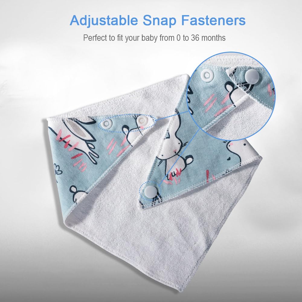 Lekebaby Baby Bandana Drool Bibs for Boys & Girls - Soft, Absorbent & Adjustable Snap Bibs (Pack of 8) - Perfect for Teething, Feeding & Messy Play - Ideal Newborn & Toddler Gift