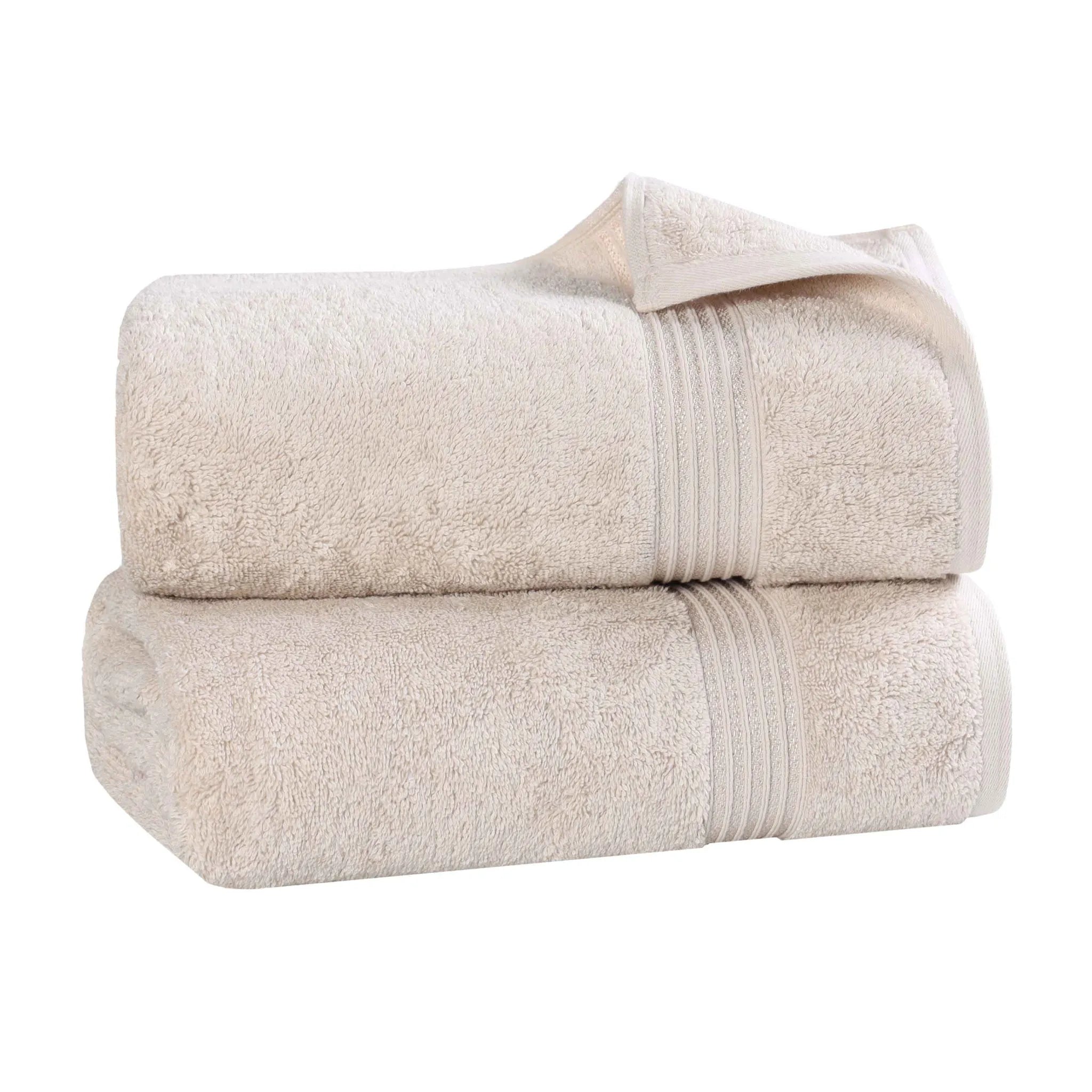 Premium Heritage Egyptian Cotton Bath Towel Set of 2 - Ultra Soft, Highly Absorbent & Quick Dry - Luxury Spa & Bathroom Essentials for Home & Hotel Use