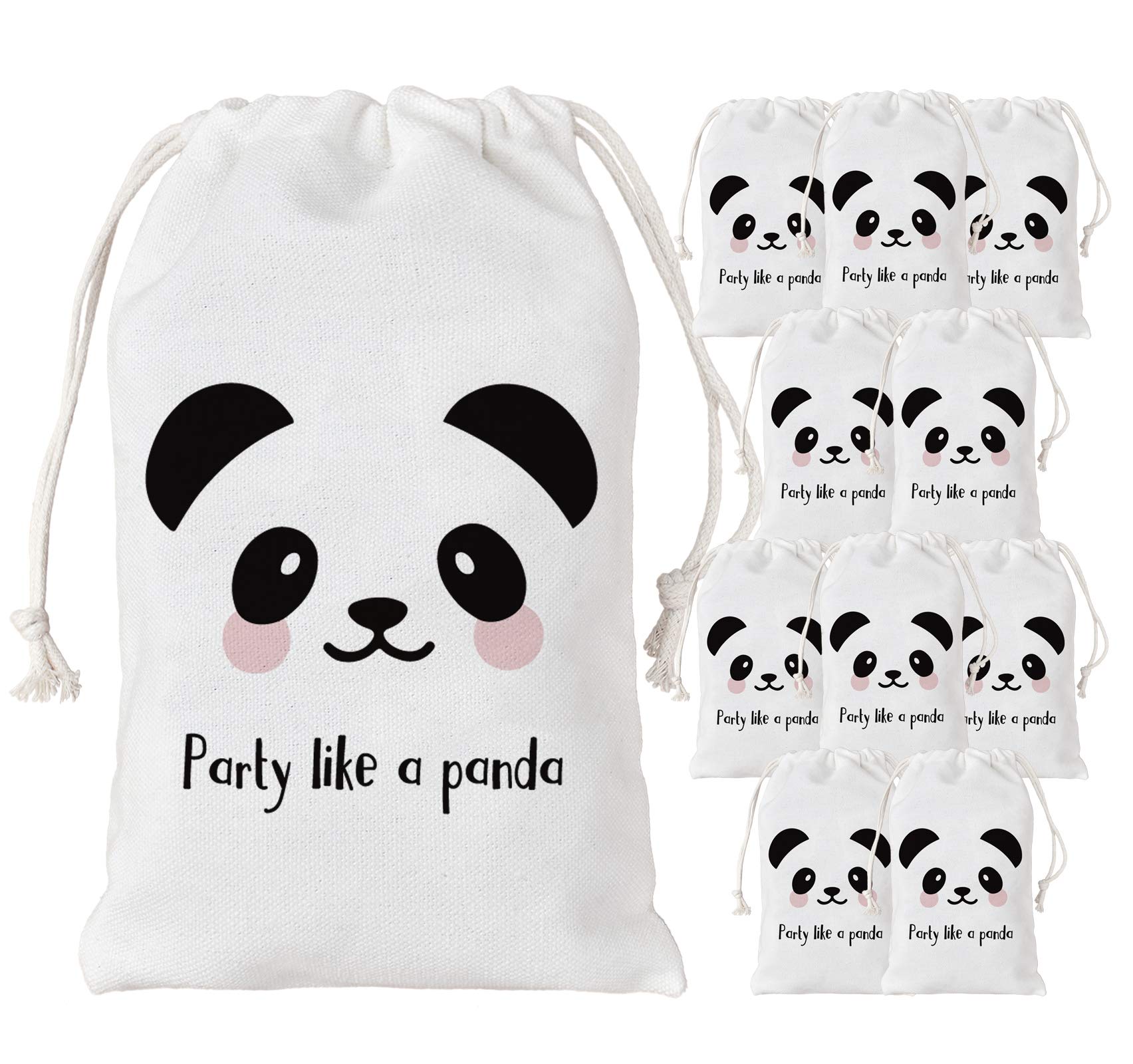 Panda Party Favor Bags 12 Pack - Cute Animal Themed Goodie Bags for Candy, Treats & Gifts | Perfect for Panda Birthday Parties, Baby Showers & Kids' Party Decorations