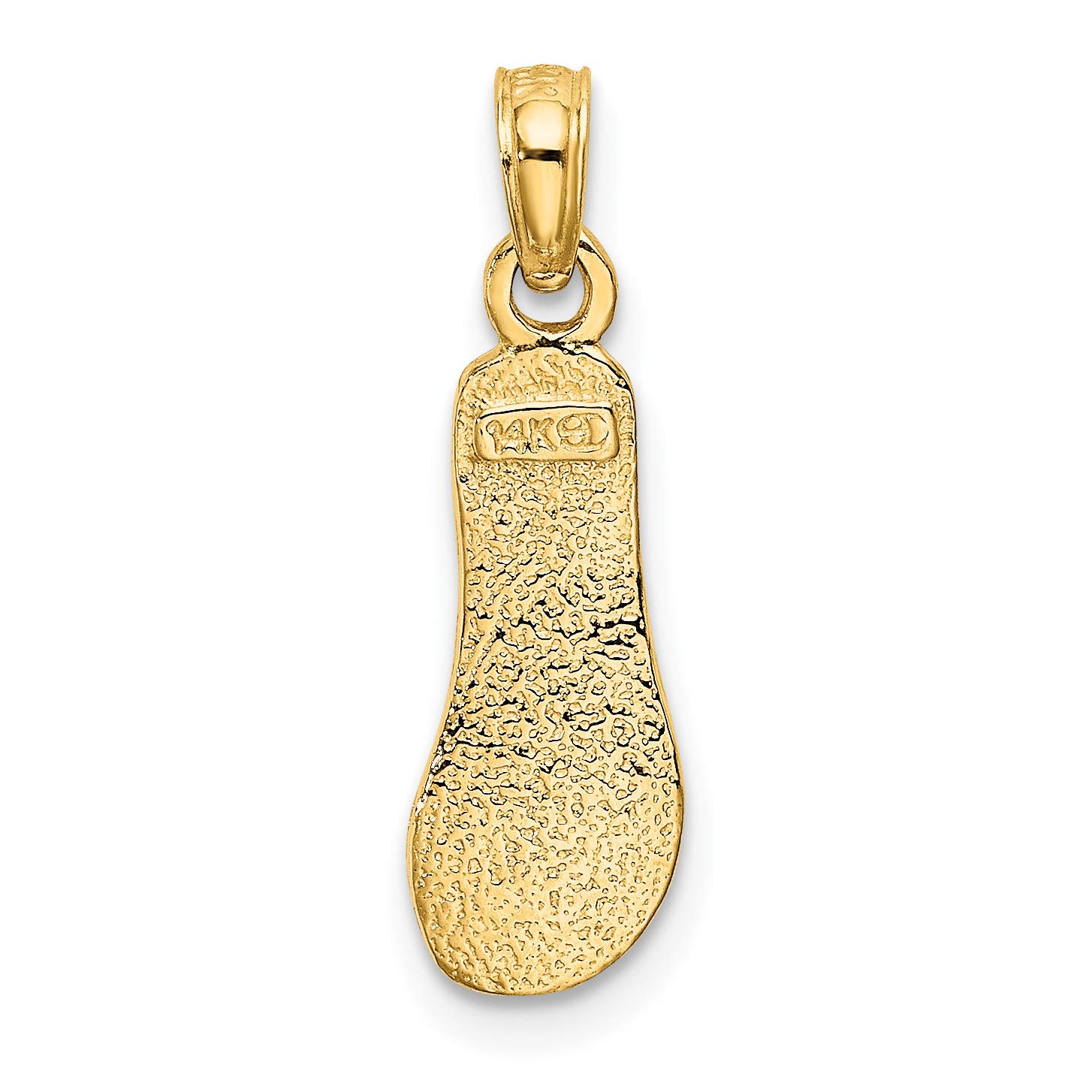 14K Solid Yellow Gold Hawaiian Flip Flop Necklace - Dainty Single Strap Sandal Pendant Charm for Women - Perfect Beach Vacation Jewelry Gift for Summer, Ocean Getaways & Tropical Themed Parties