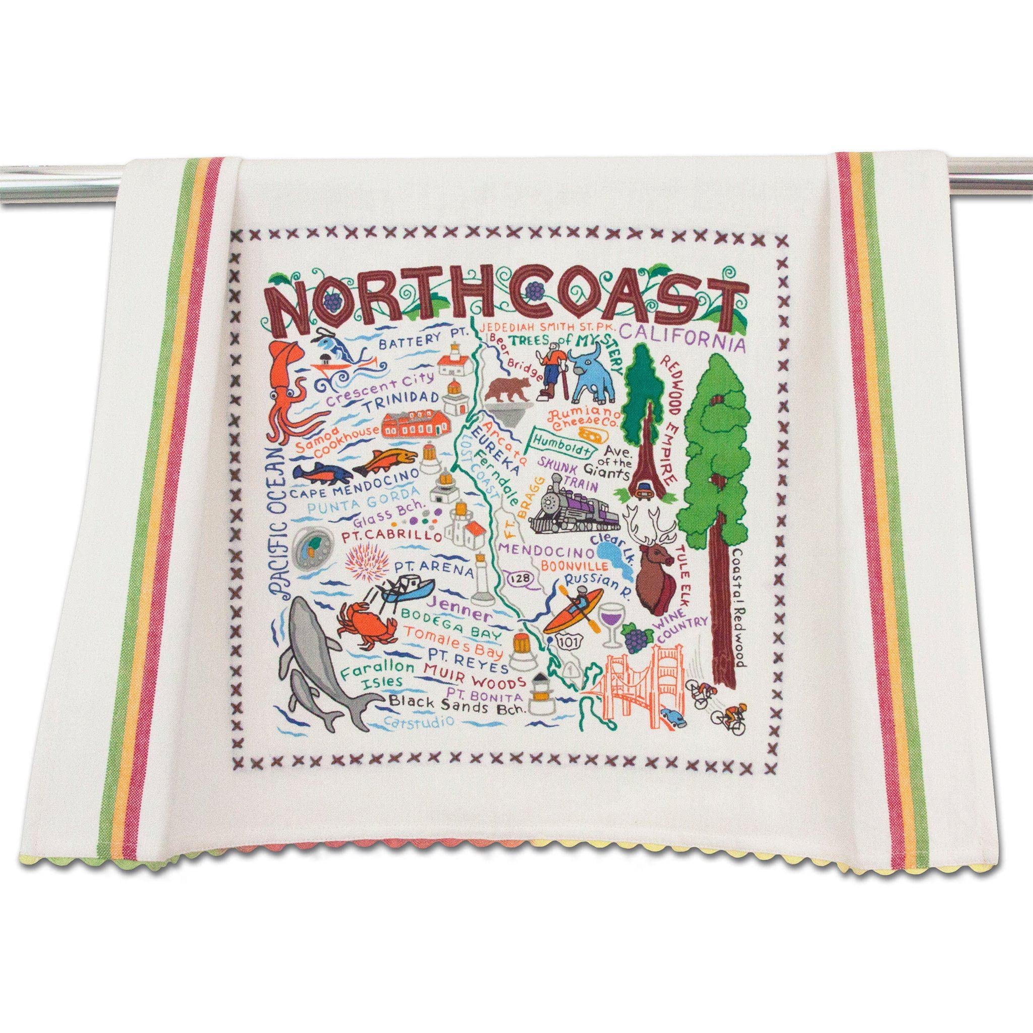 Catstudio North Coast Dish & Hand Towel Set | Absorbent Cotton Kitchen, Bar & Bath Towels for Home Decor | Perfect for Drying Dishes, Glassware & Hands