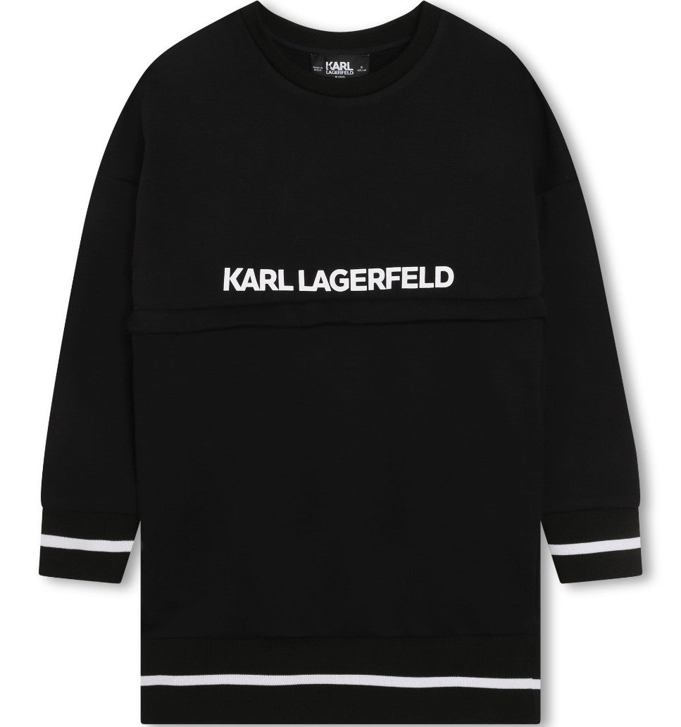 KARL LAGERFELD Women's 2-in-1 Dress & Sweater Set - Chic Black & White Outfit for Casual Wear, Office & Date Night