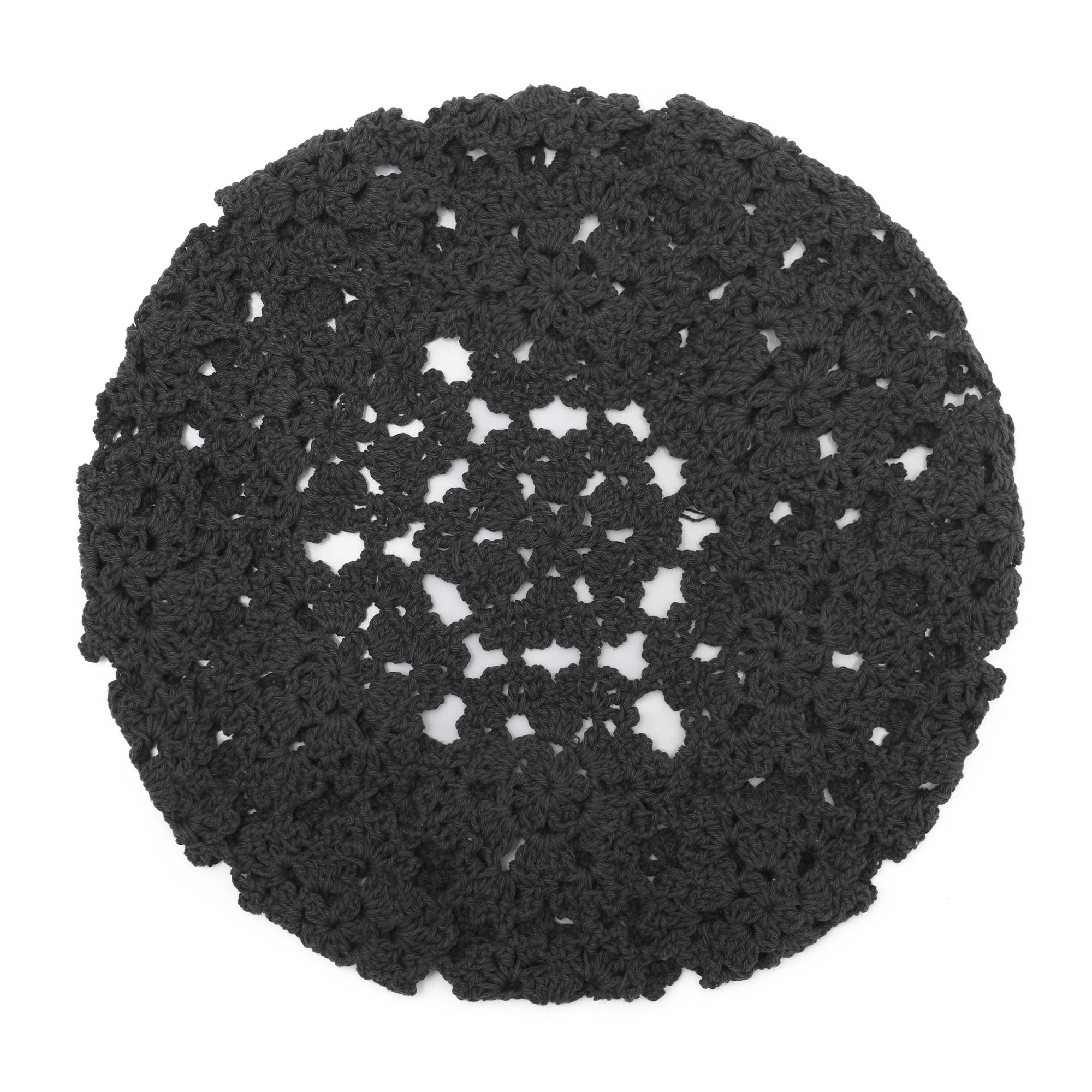 ZLYC Women's Cotton Slouchy Crochet Beret - Handmade Floral Cutout Beanie Hat for Winter Fashion | Perfect for Casual Outfits, Street Style & Photoshoots