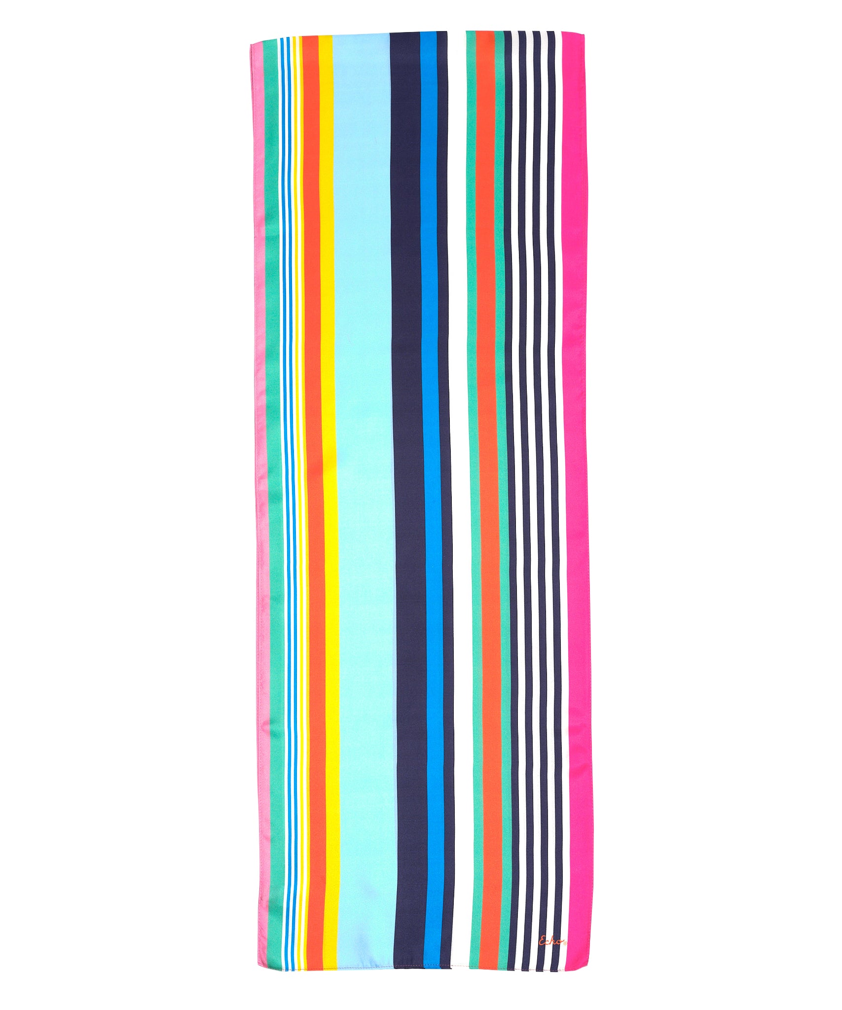 Tropic Stripe Silk Oblong Scarf - Lightweight & Elegant Womens Fashion Accessory for Summer, Beach, and Travel