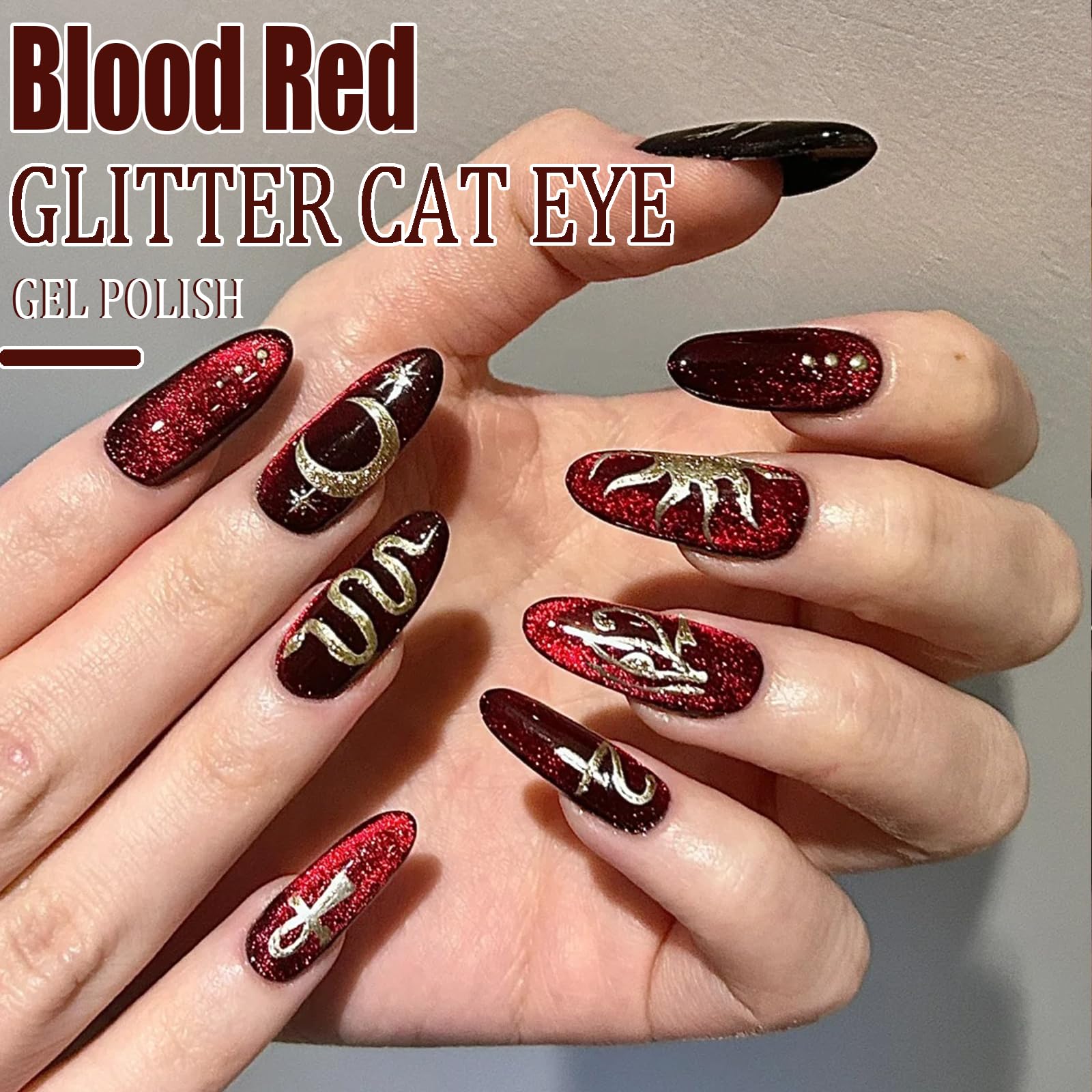 Cat Eye Gel Nail Polish - Blood Red UV/LED Gel Polish with Magnet Stick (10ml/0.35oz) for DIY Nail Art | Long Lasting & Vibrant Colors | Perfect for Summer Manicures, Parties & Special Occasions