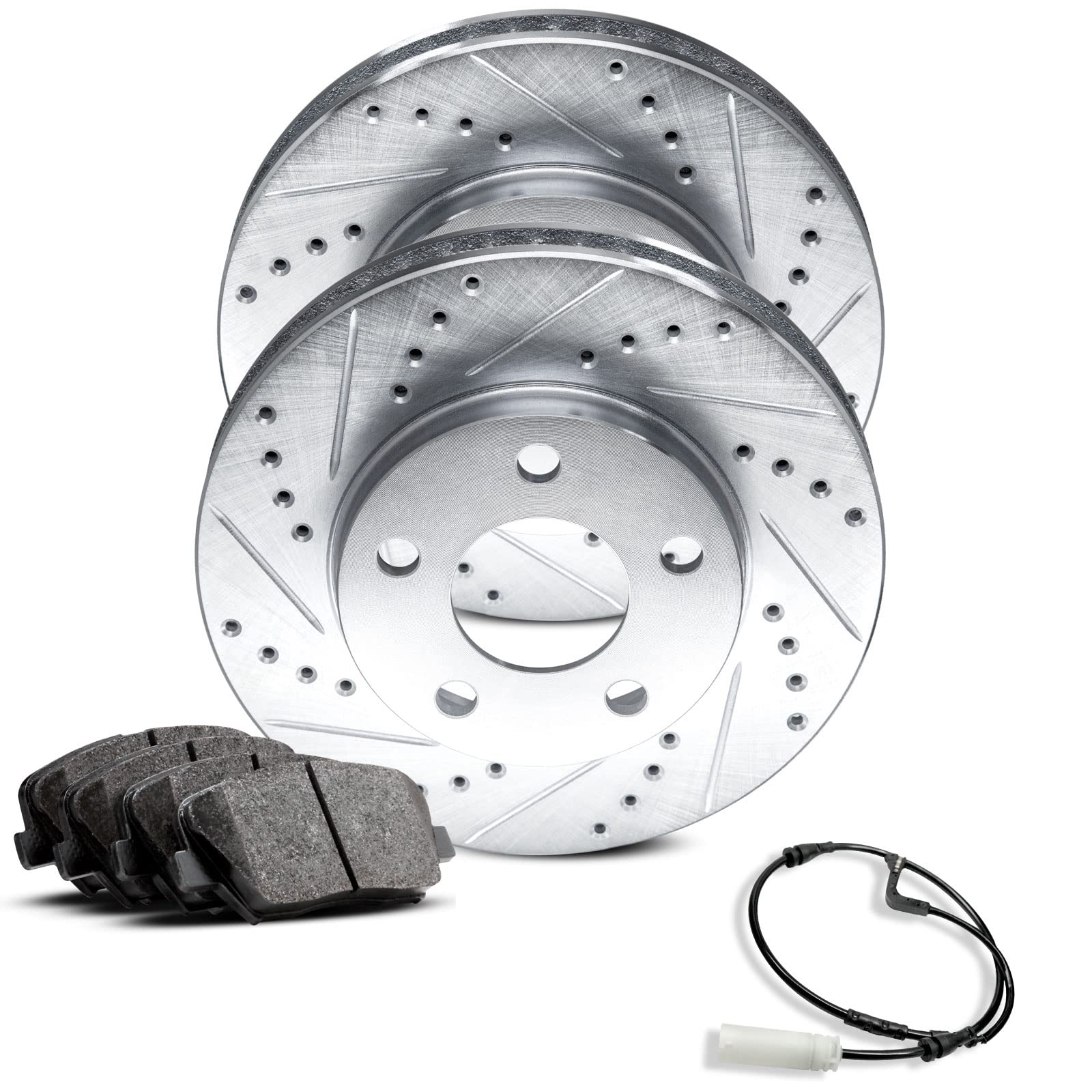 R1 Concepts Rear Brake Pads and Rotors Kit - Ceramic Brake Set for 2007-2010 Mini Cooper | High-Performance Braking for City Driving & Daily Commutes