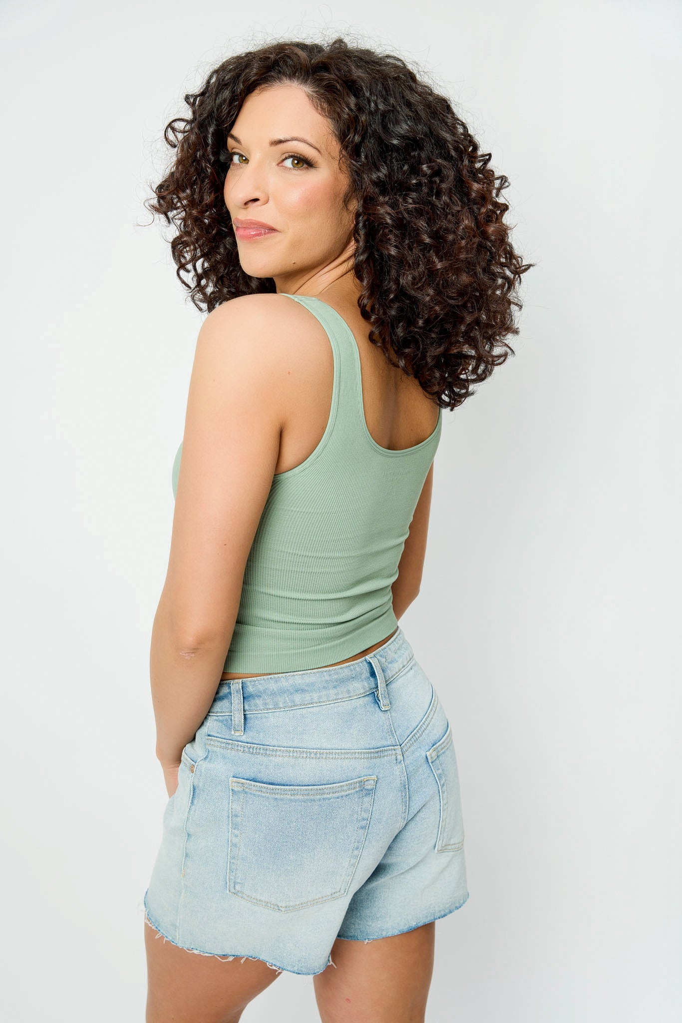 Seamless Square Neck Tank Top with Padded Cups - Women's Comfortable Stretchy Basic Camisole for Layering, Workout & Casual Wear