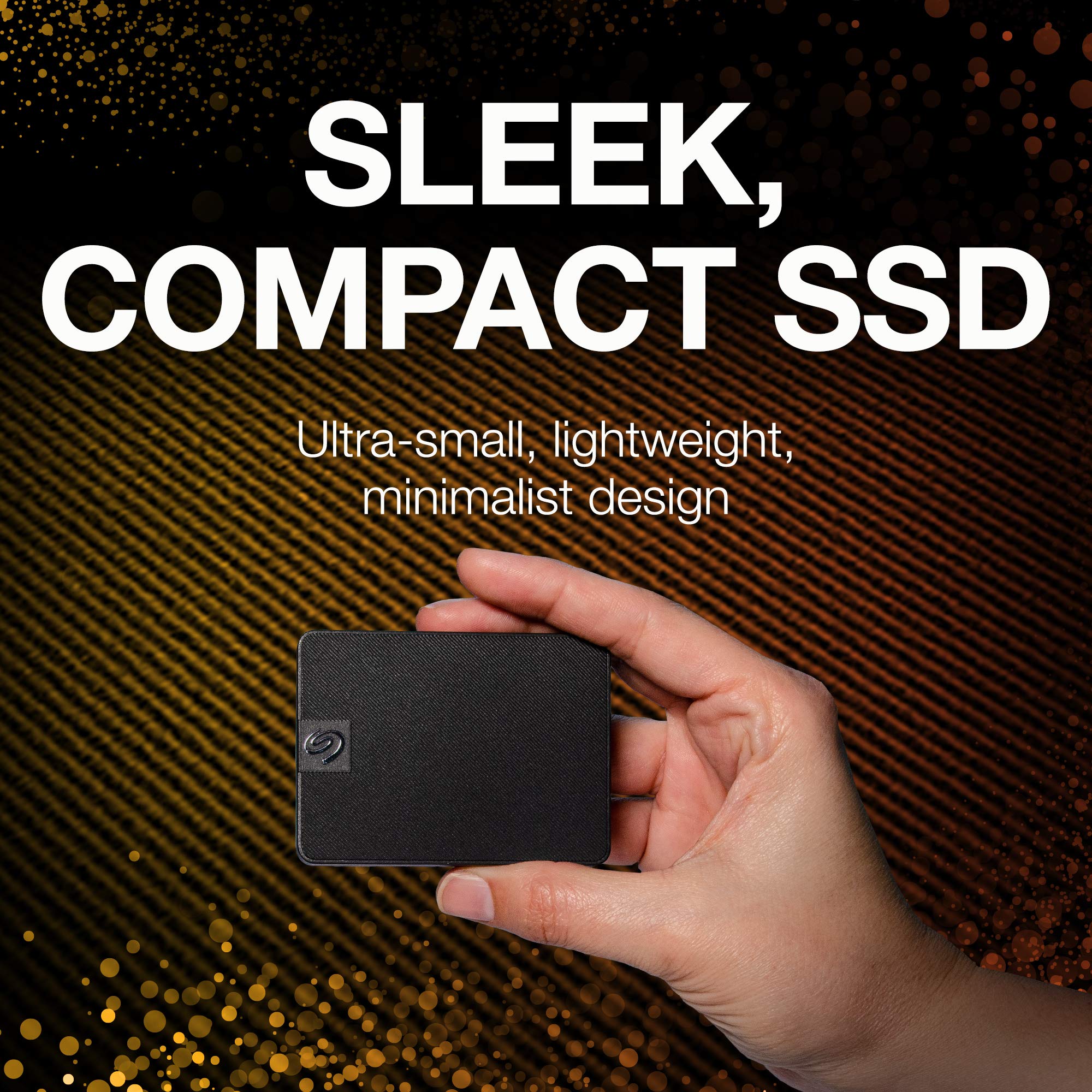 Seagate Expansion 500GB Portable SSD - USB 3.0 External Solid State Drive for PC, Mac, Laptop - Fast Data Transfer, Lightweight Design - Perfect for Gaming, Photography & Business Storage (STJD500400)
