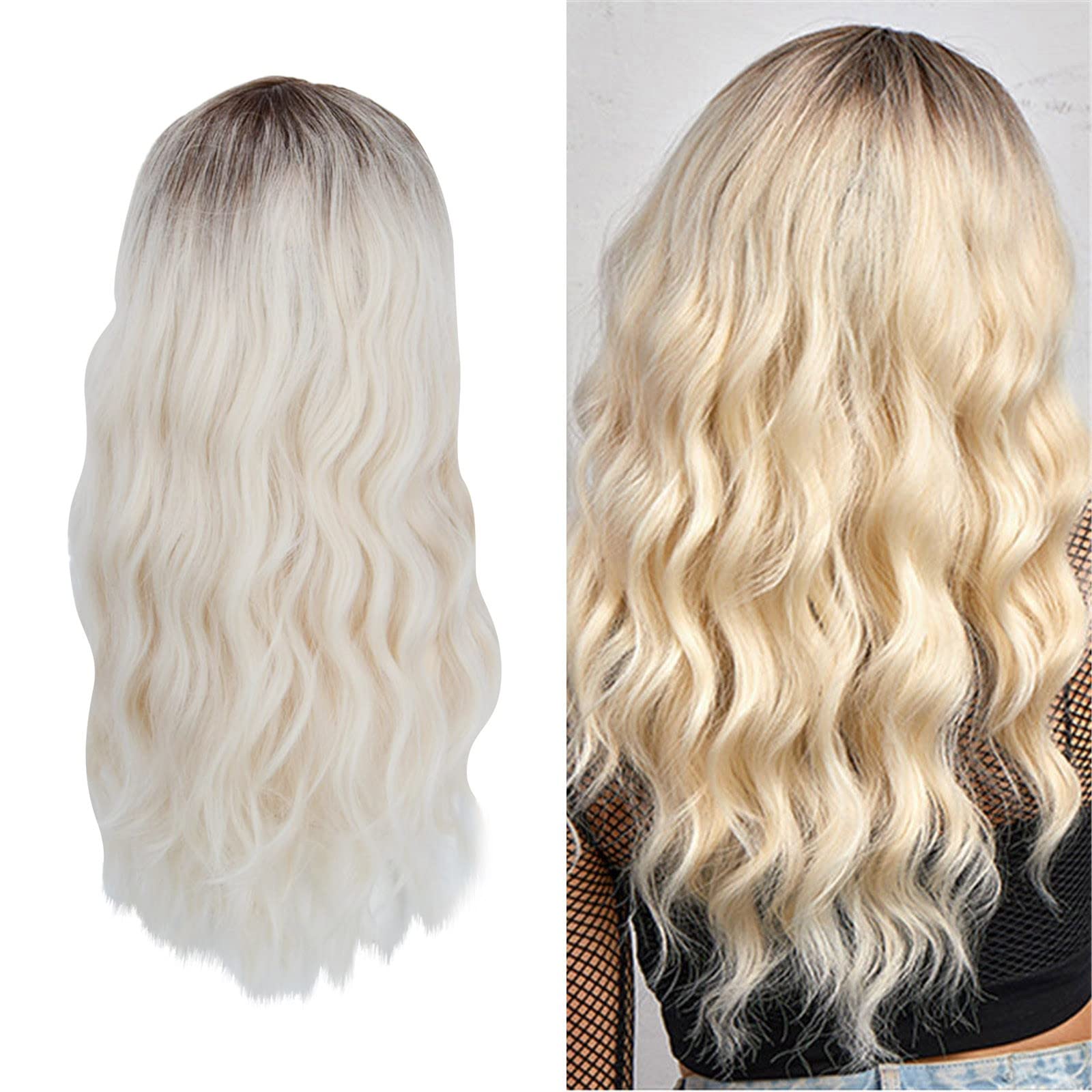 Dark Hair Dry Shampoo for Bangs & Wigs - Blonde to Brown Gradient for Long Curly Hair (Beige, One Size) | Perfect for Quick Hair Refresh & Volume Boost