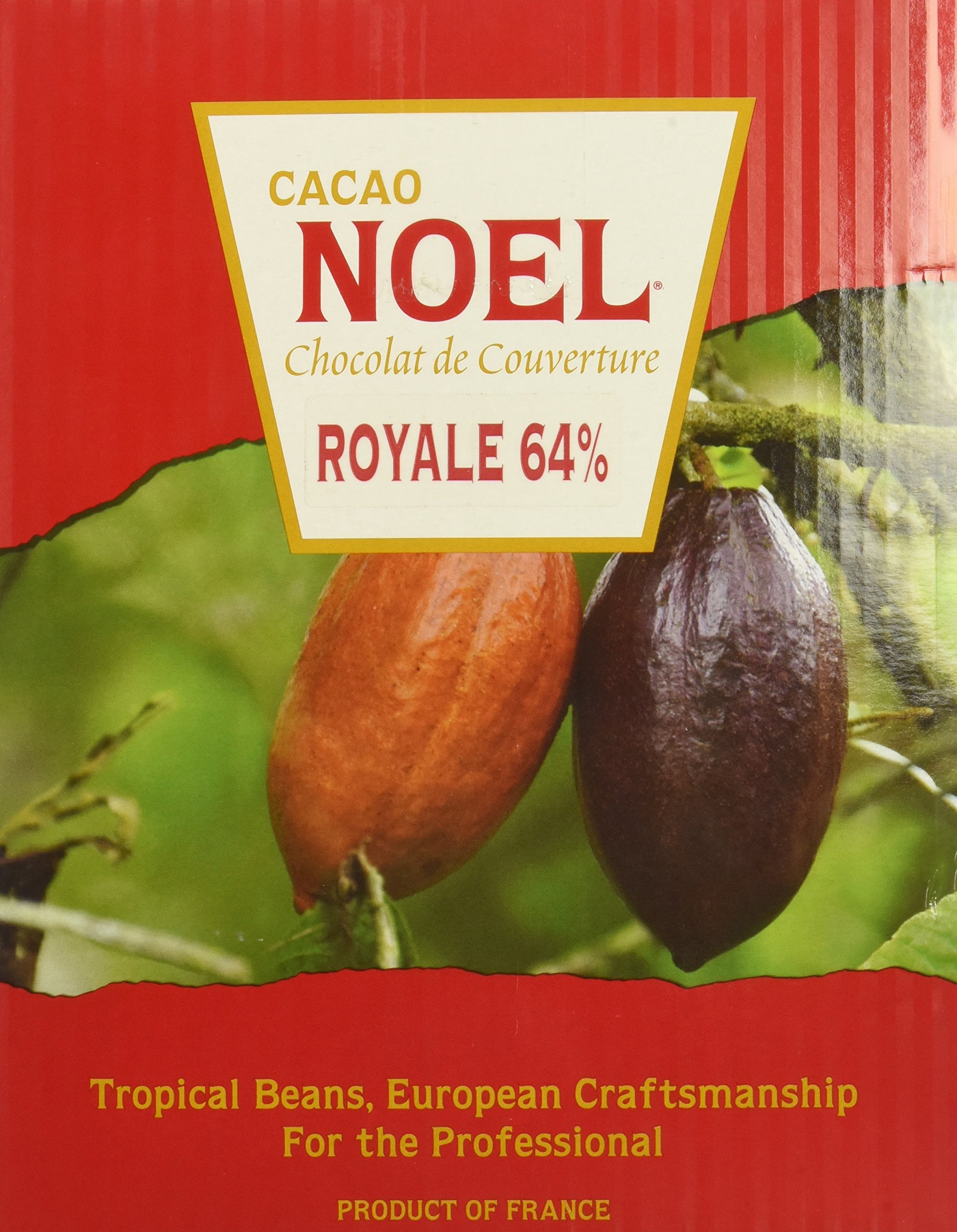 Premium Noel Dark Chocolate Pistoles - Bittersweet 64% Cacao, Royale Gourmet Baking Chocolate - 11 lb Bulk Box for Professional Chefs & Home Bakers - Perfect for Baking, Desserts, Chocolate Making & Candy Crafting