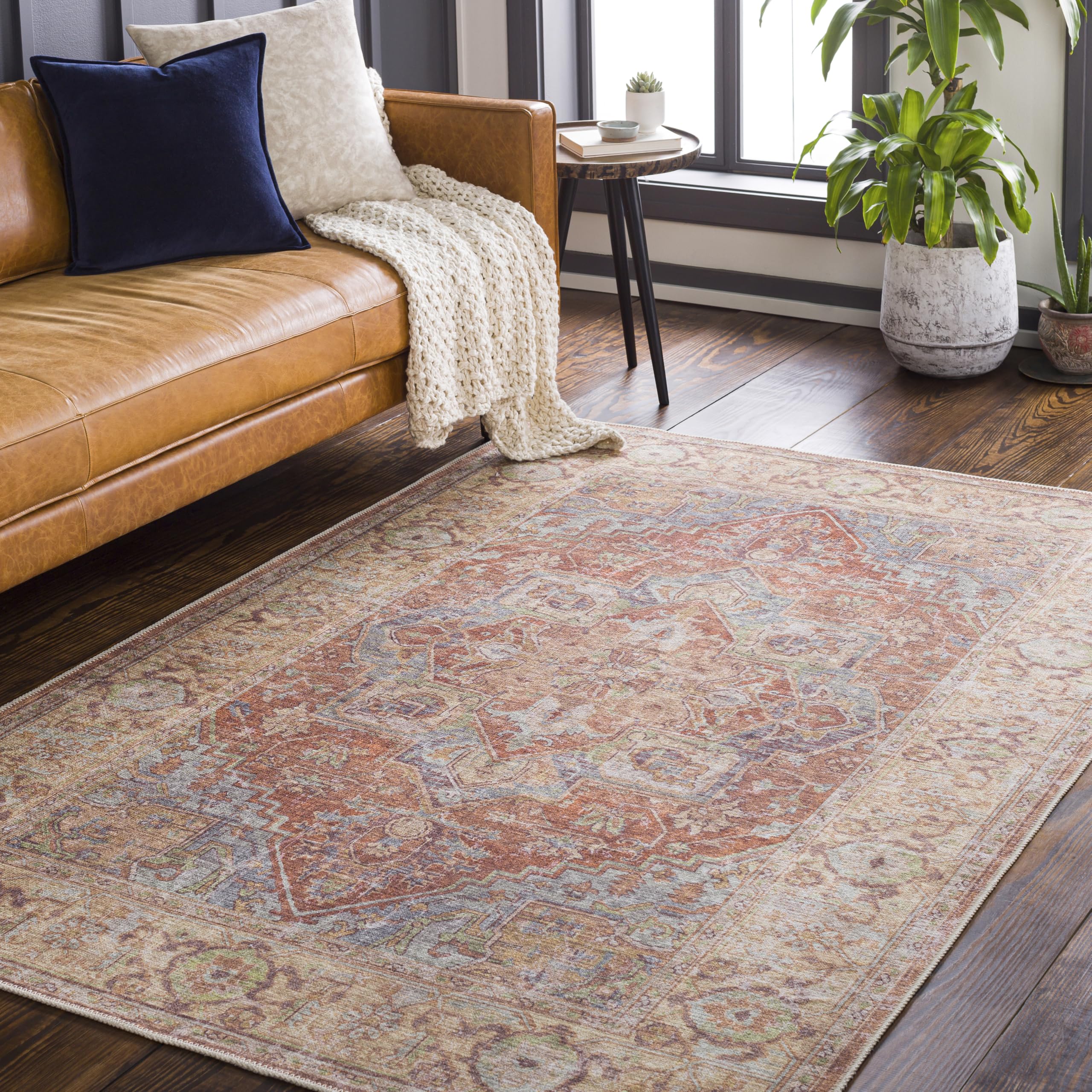 Livabliss Nico Vintage Medallion Washable Area Rug 7'10
