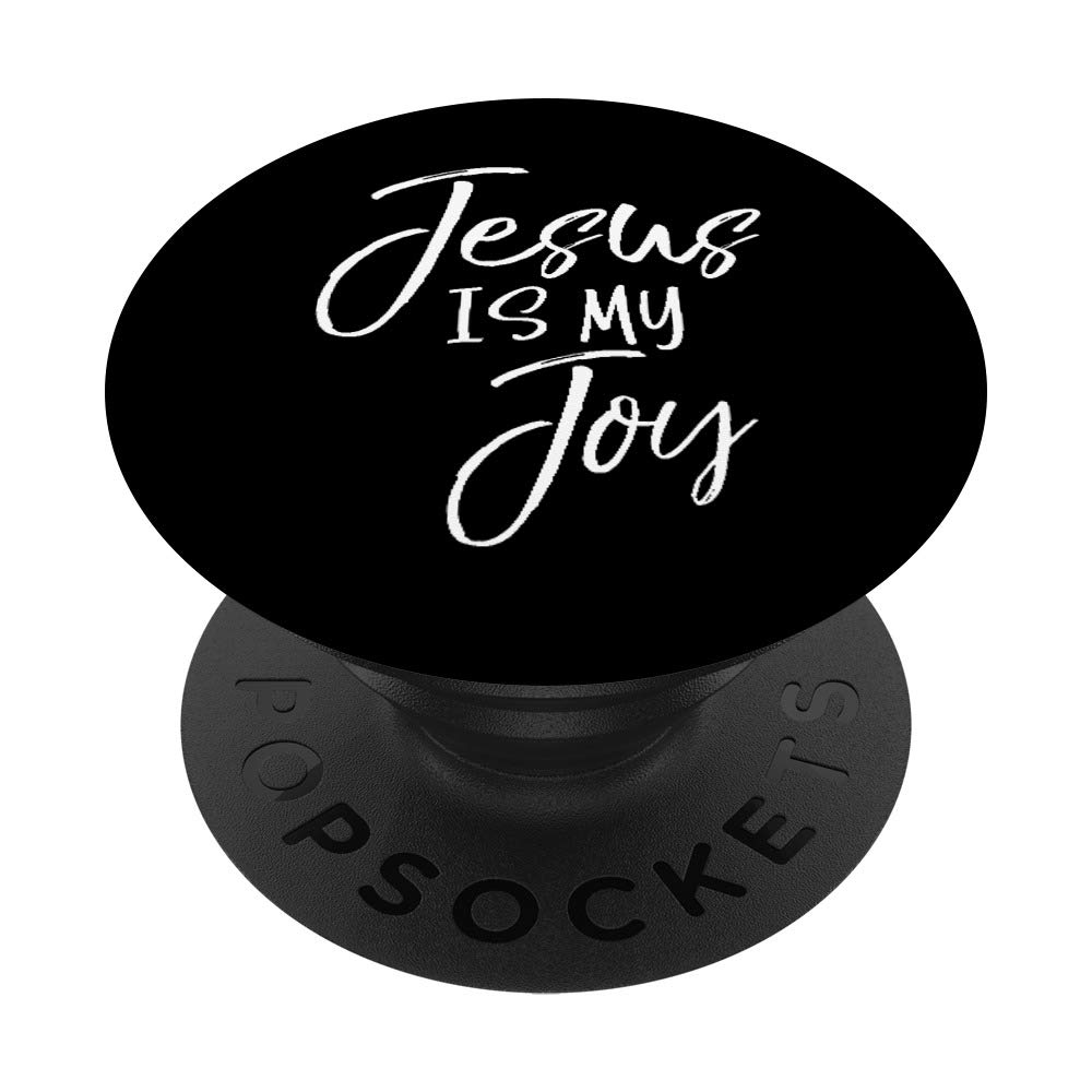 Jesus is My Joy Christian PopSocket Grip - Inspirational Bible Quote Phone Accessory, Swappable PopGrip for Phones & Tablets - Perfect for Daily Use, Church, and Faith-Based Events