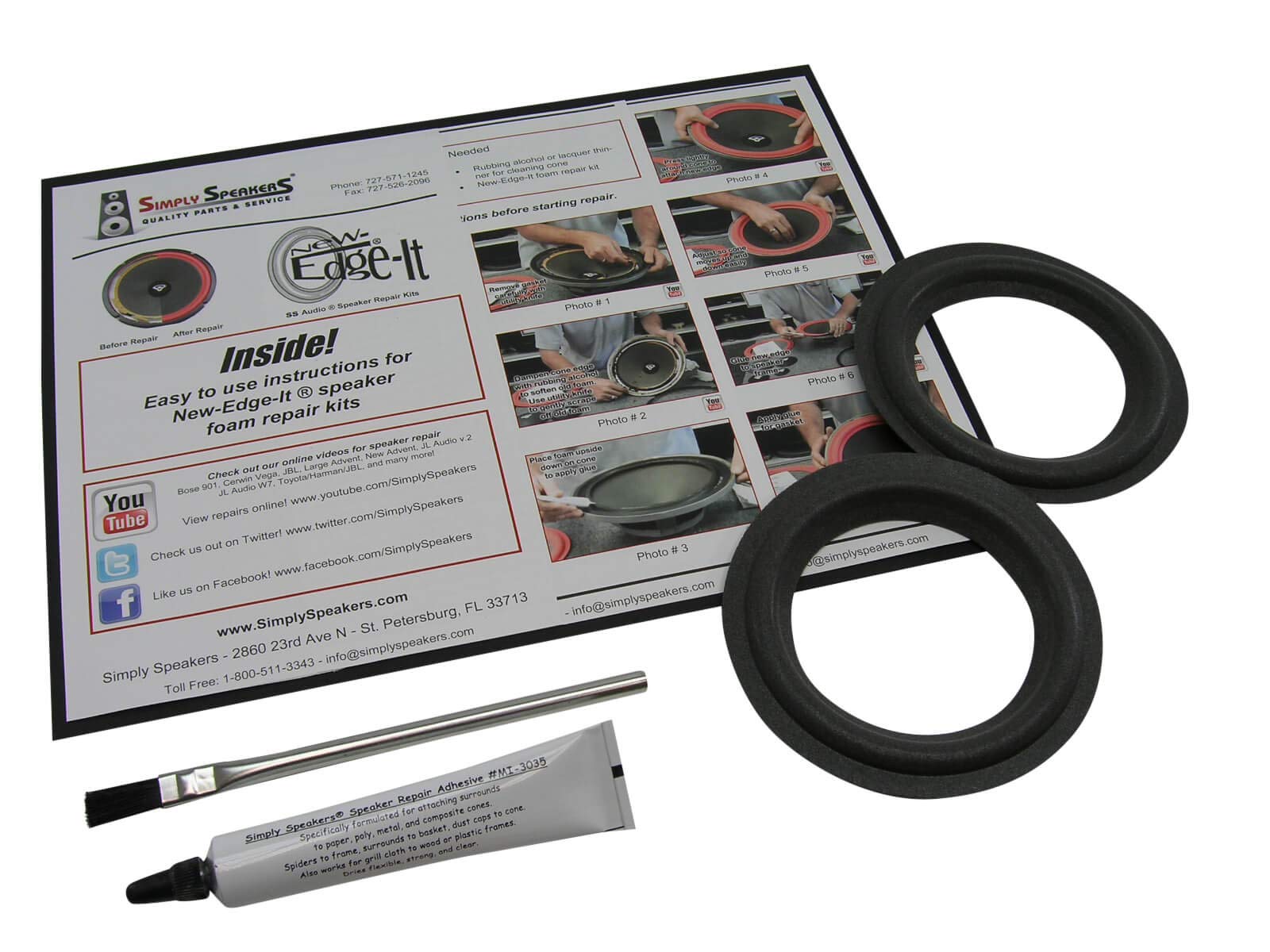 Polk Audio FSK-5s 5-Inch Foam Speaker Repair Kit (Pair) - Perfect for Home Theater and Audio System Restoration