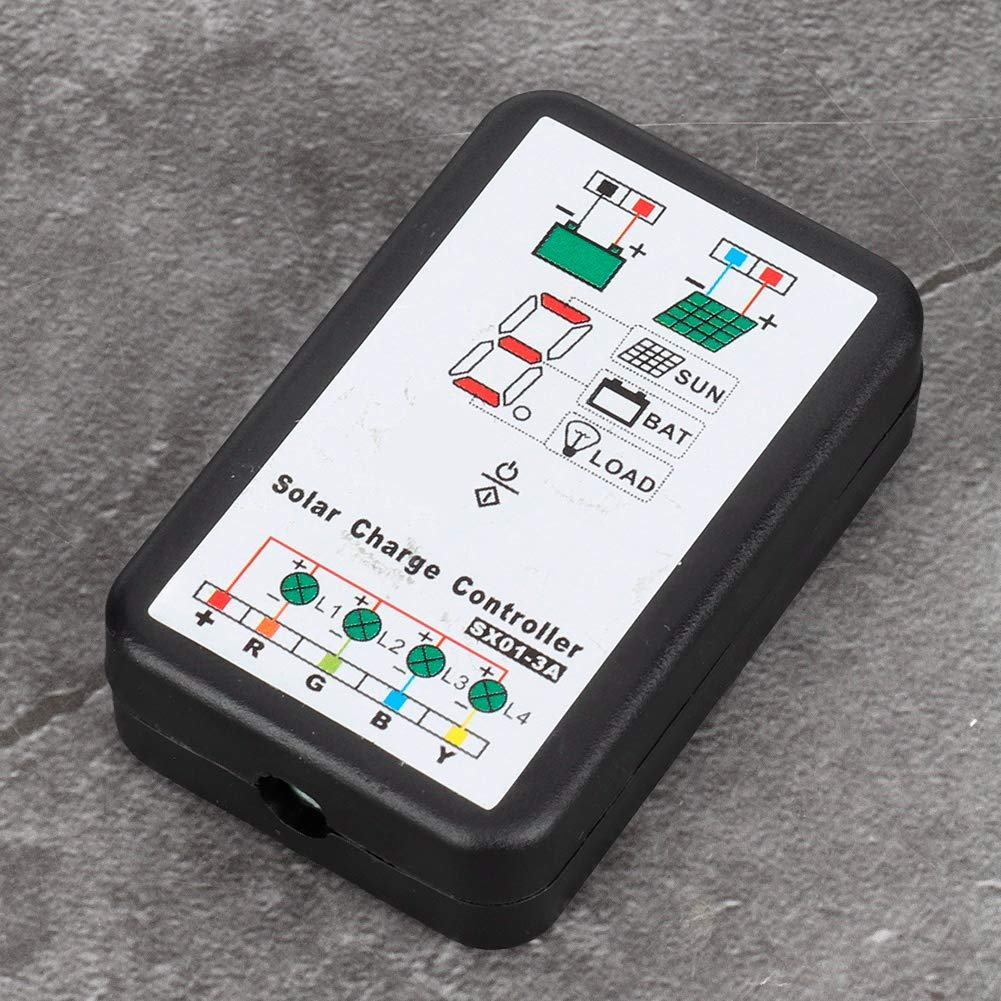 Qii lu 6V 12V PWM Solar Charge Controller - Compatible with Lithium & Ni-MH Batteries for RV, Boat, Off-Grid Solar Systems & Home Backup Power