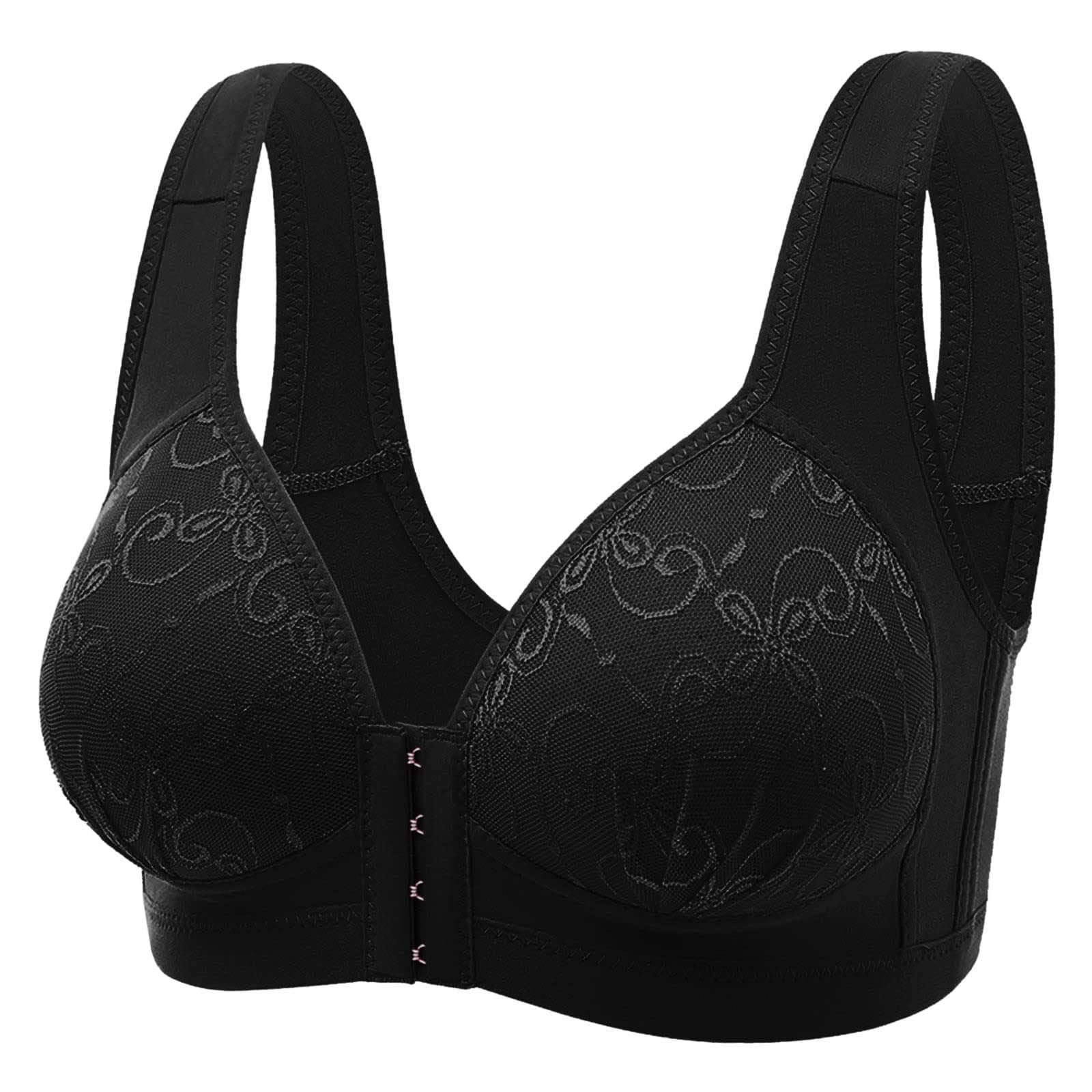 Plus Size Wireless Front Closure Bras for Women - Seamless Push Up Bralette with Full Coverage & Comfort - Perfect for Daily Wear, Yoga, and Lounge