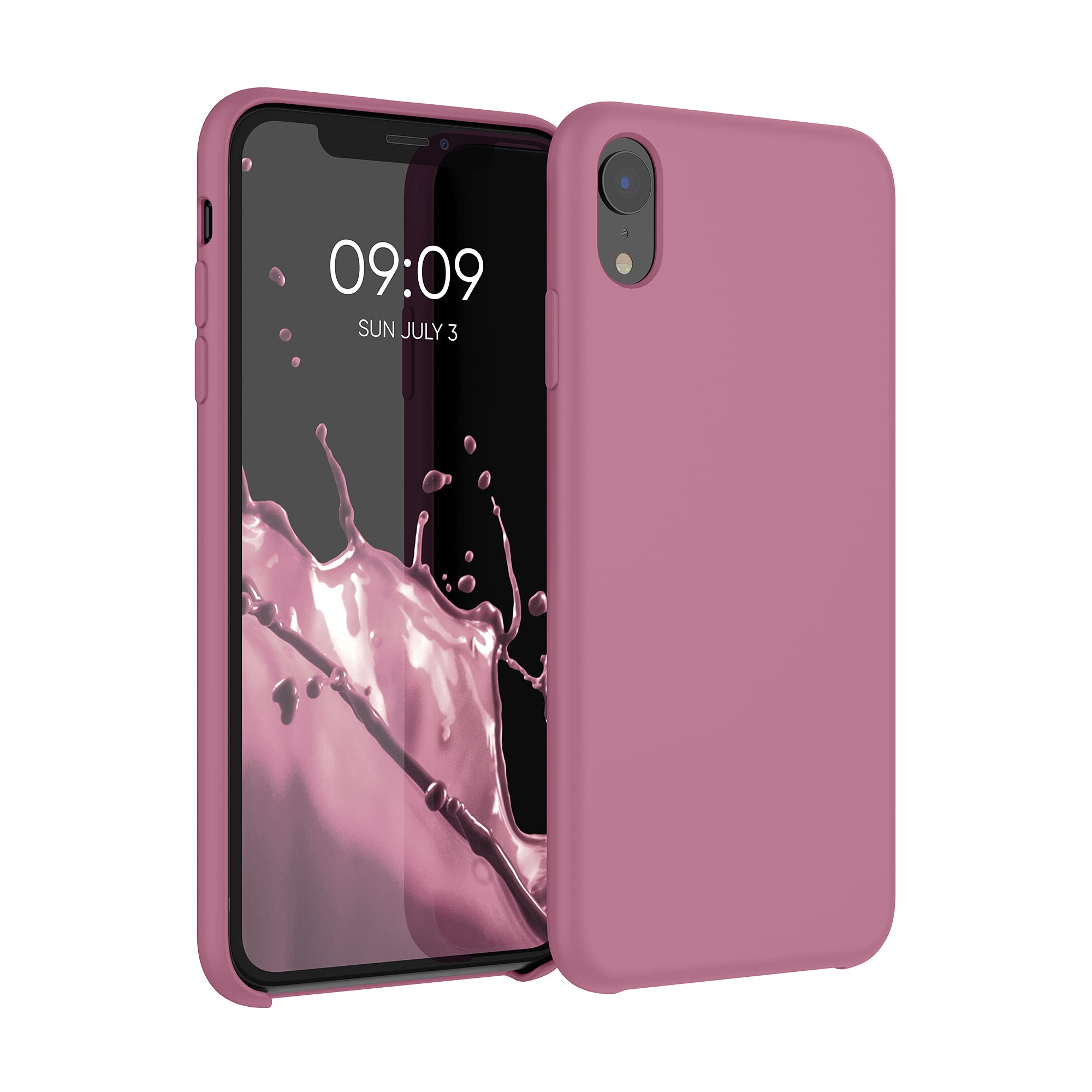 kwmobile Shockproof TPU Silicone Case for Apple iPhone XR - Soft Matte Finish Dark Rose Protective Phone Cover - Perfect for Everyday Use, Work & Travel