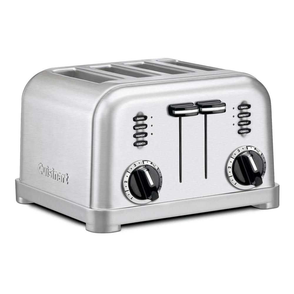 Refurbished CUISINART CPT-180 4-Slice Classic Metal Toaster with Warranty | Perfect for Breakfast, Office & Small Kitchens