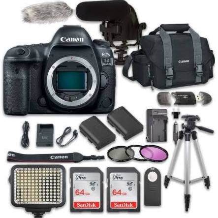 Canon EOS 5D Mark IV DSLR Camera Body + 14-Piece Video Creator Kit - Professional Photography & Videography Gear for YouTube, Vlogging, and Film Production