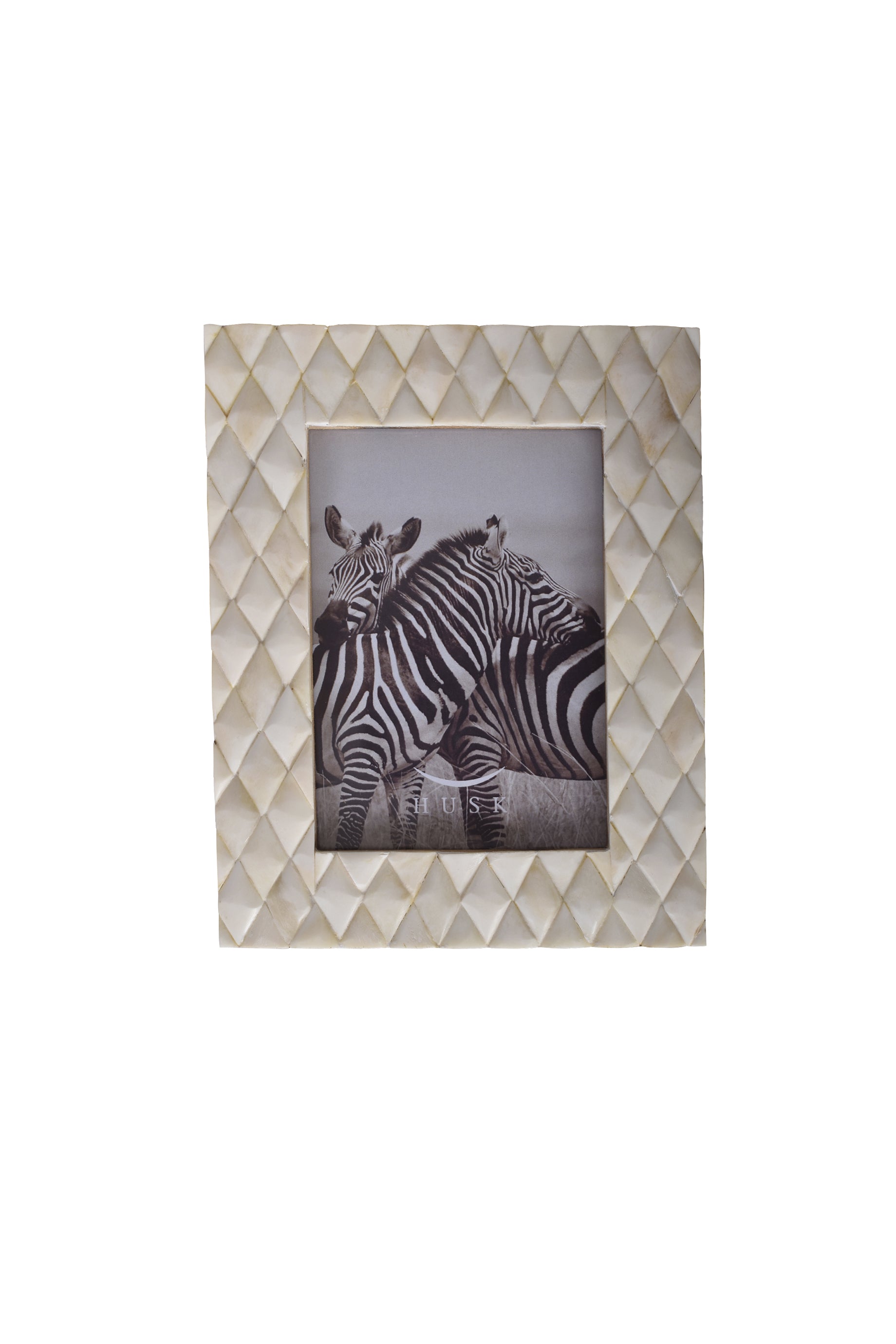 Husk Diamond Frame White - Modern Minimalist Picture Frame for Home Decor, Office, and Gifts | Perfect for Displaying Photos, Artwork, and Certificates