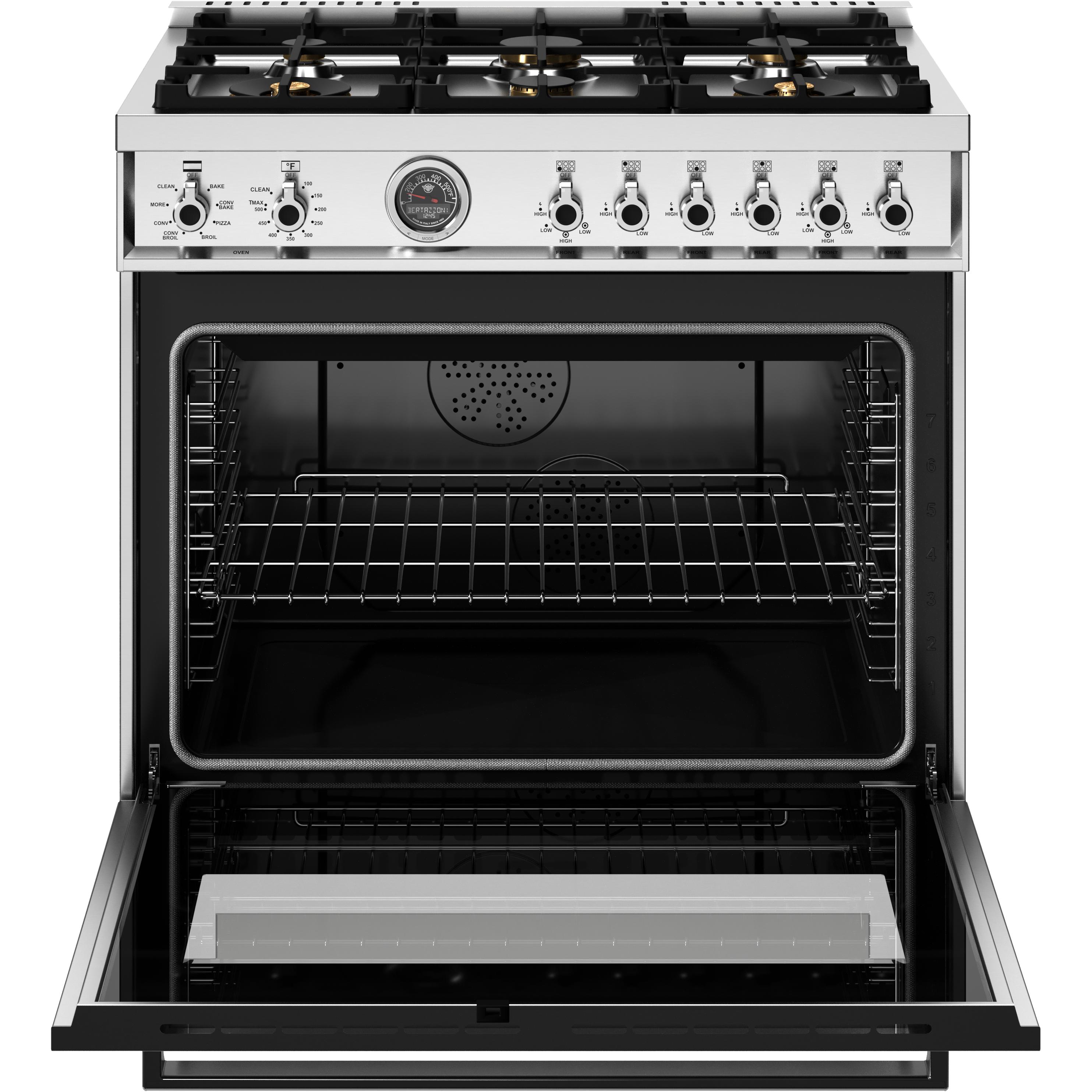 Bertazzoni PRO366BCFEPXT 36-Inch Freestanding Dual Fuel Range - Professional Gas & Electric Oven for Home Chefs | Perfect for Gourmet Cooking & Entertaining