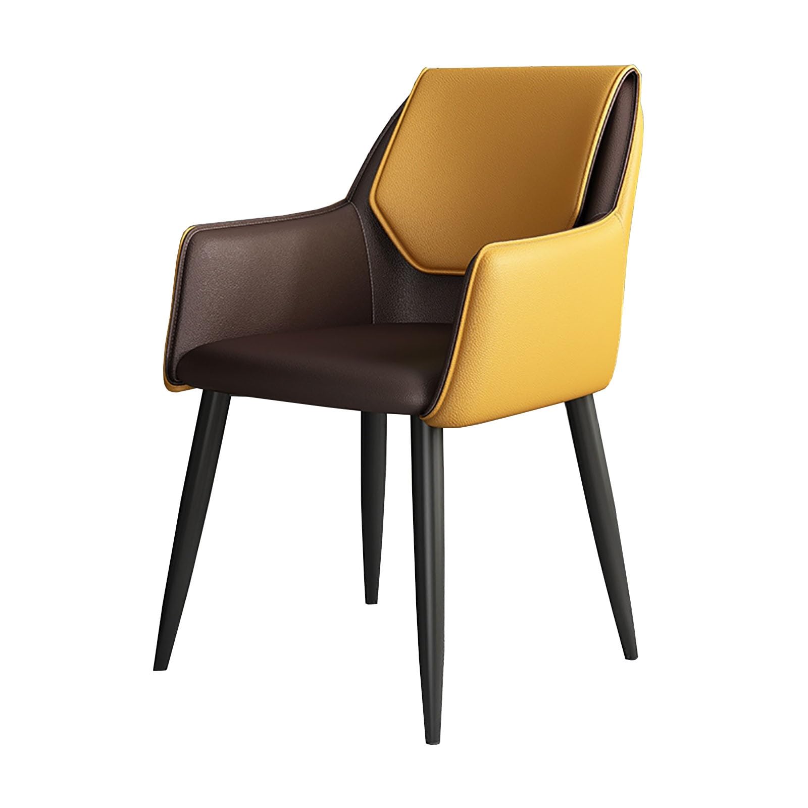 Italian Modern Leather Dining Chair - Comfortable & Stylish Home Restaurant Hotel Chair - Elegant Nail Desk Chair for Living Room, Office & Cafe (Color: Espresso)