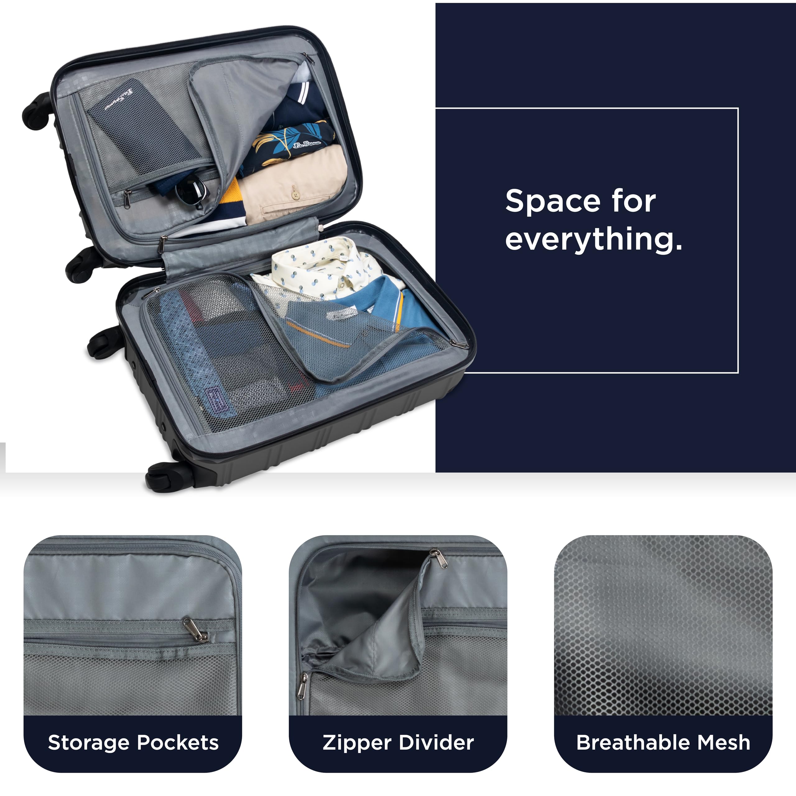 Ben Sherman Nottingham Lightweight Hardside 4-Wheel Spinner Suitcase - 28