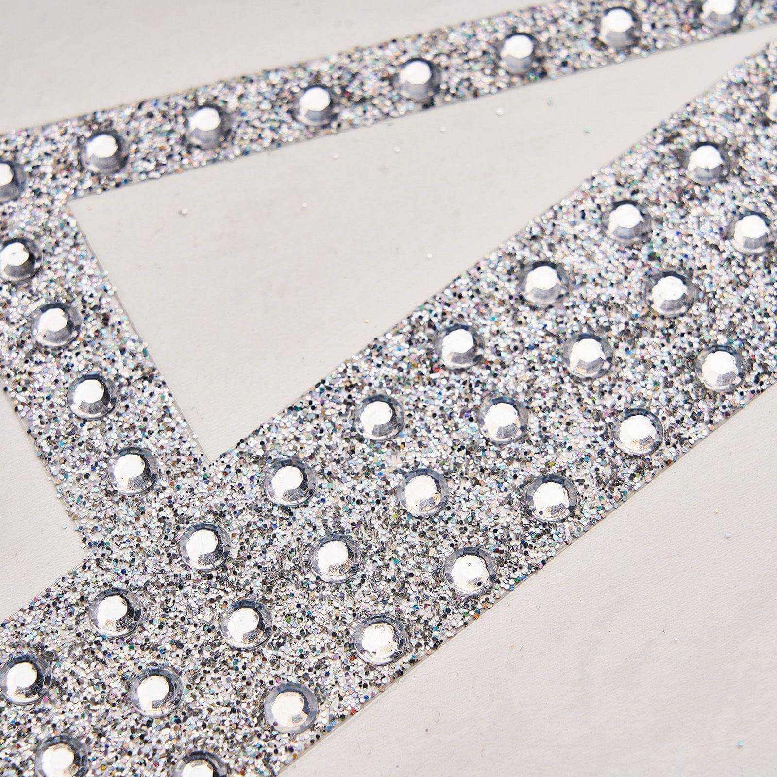 Efavormart 6 Inch Silver Self-Adhesive Rhinestone Letter B Stickers - DIY Crafts, Scrapbooking, Graduation Cap Decor, Wedding & Birthday Party Supplies - Perfect for Home Decor, Gift Wrapping, and Personalized Projects